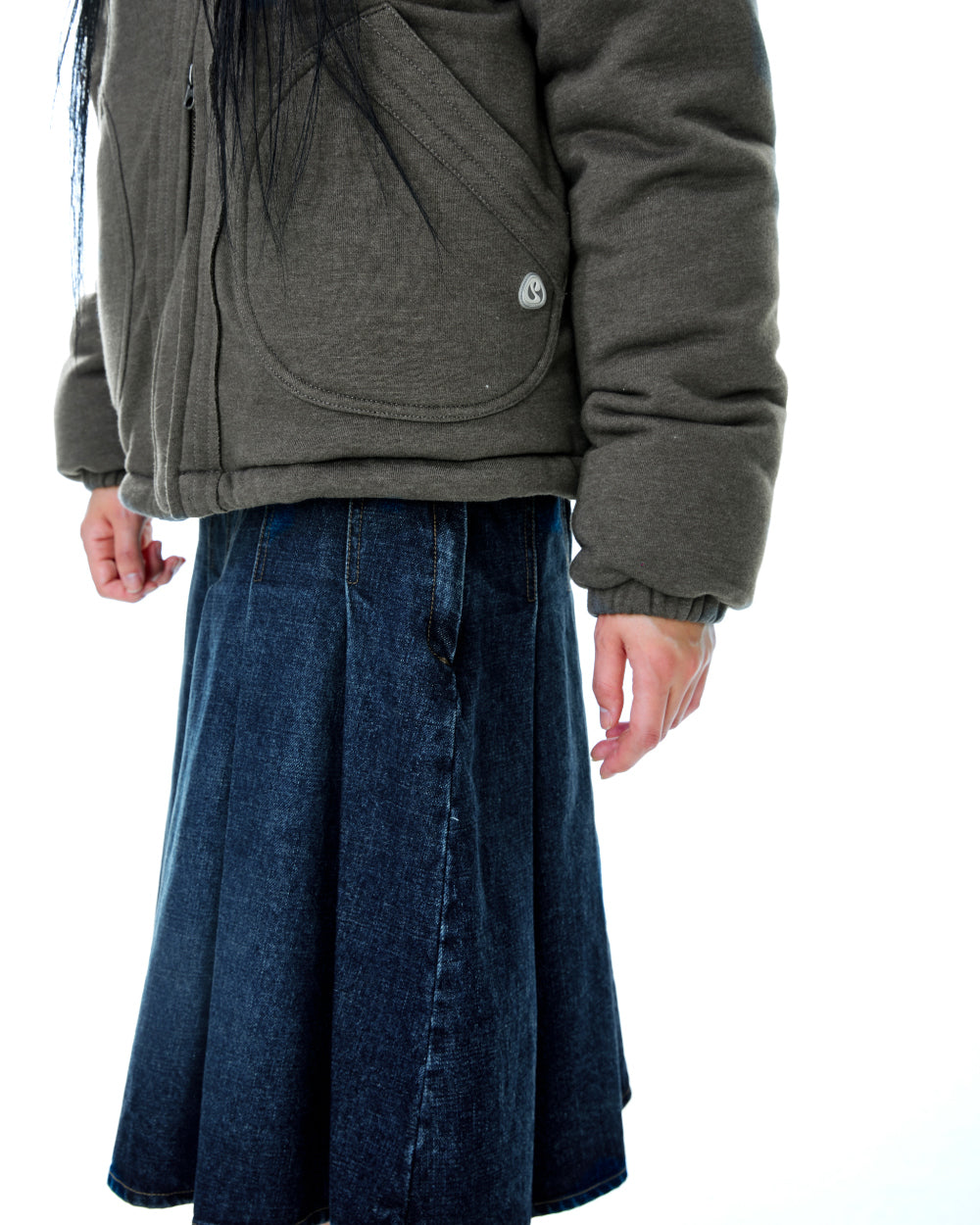 Coyseio - Cozy Sweat Down Jacket (Melange Brown) product image 6 | TRAB K-Fashion Australia