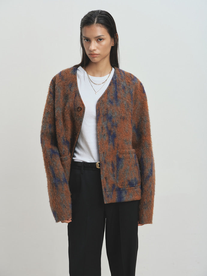 Tonywack - Mohair V-Neck Blouson (Italian Fabric) (Rust Orange) product image 5 | TRAB K-Fashion Australia