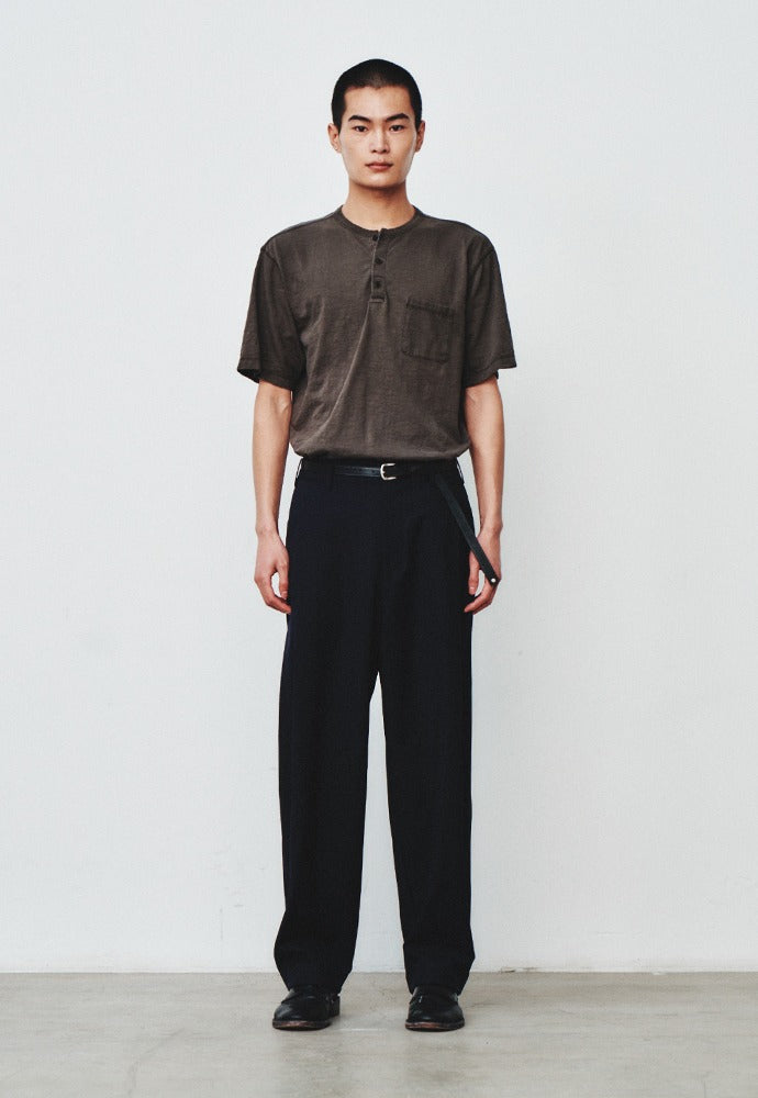 Art if acts - Wool Side Two Tuck Pants (Dark Navy) product image 1 | TRAB K-Fashion Australia