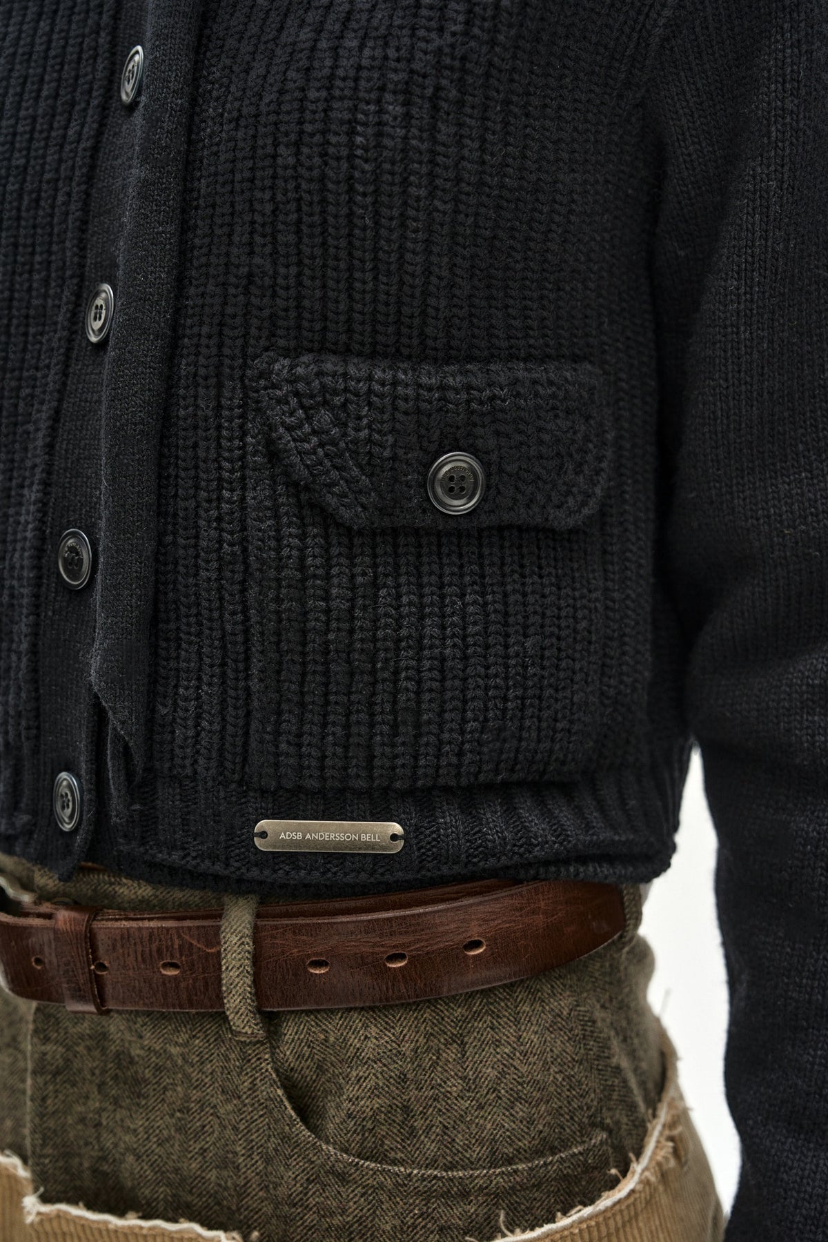 Andersson Bell - Scarf Tie Knit Cardigan (Black) product image 6 | TRAB K-Fashion Australia