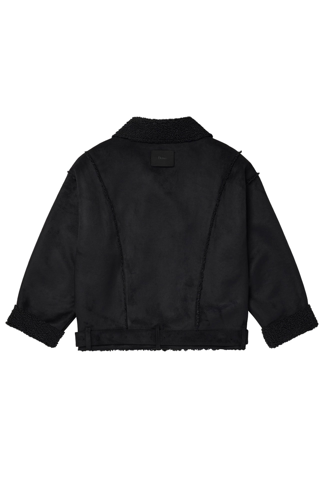 Deinet - Button Up Belted Shearling Jacket (Black) product image 16 | TRAB K-Fashion Australia