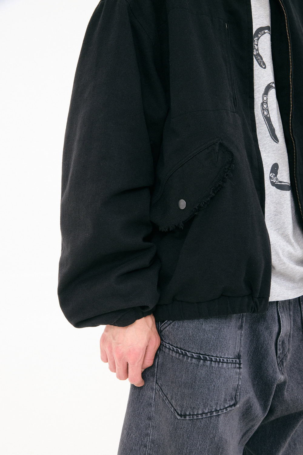 Hatchingroom - Detachable Flight Jacket (Black) product image 18 | TRAB K-Fashion Australia