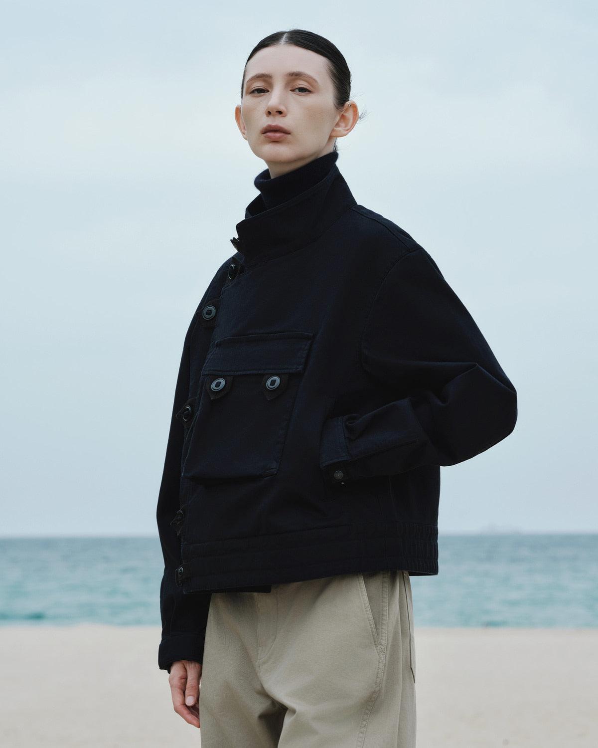 Eastlogue - Motorcycle Jacket (D.navy Moleskin) product image 3 | TRAB K-Fashion Australia