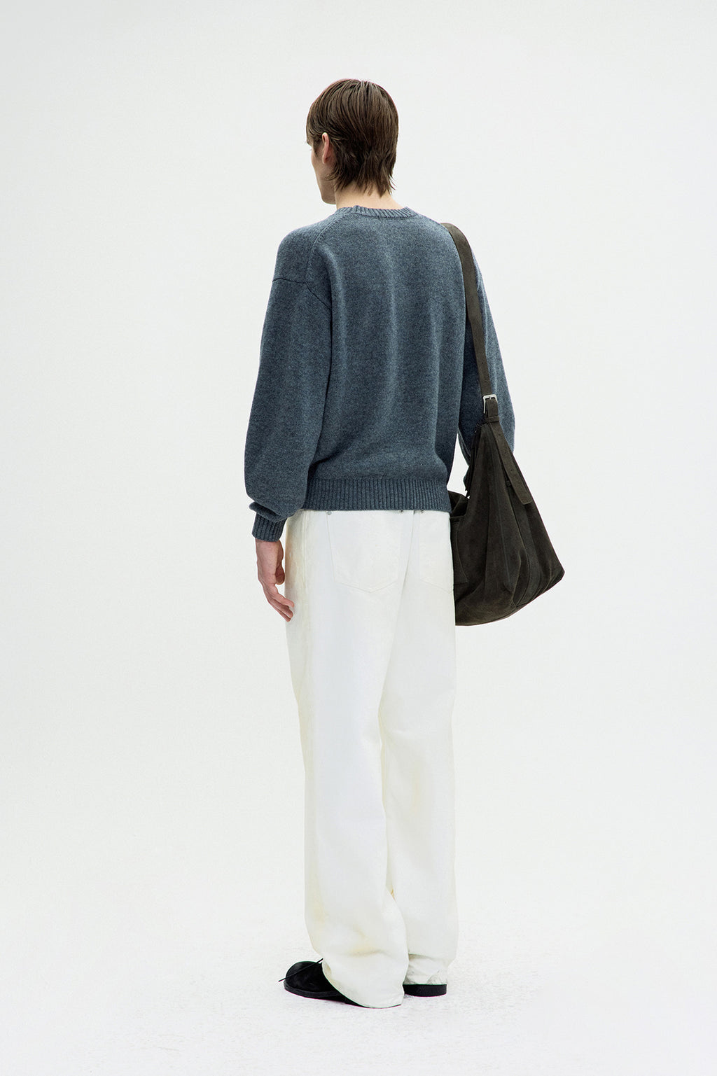 Coor - Wool Cropped Crewneck Sweater (Melange Gray) product image 4 | TRAB K-Fashion Australia