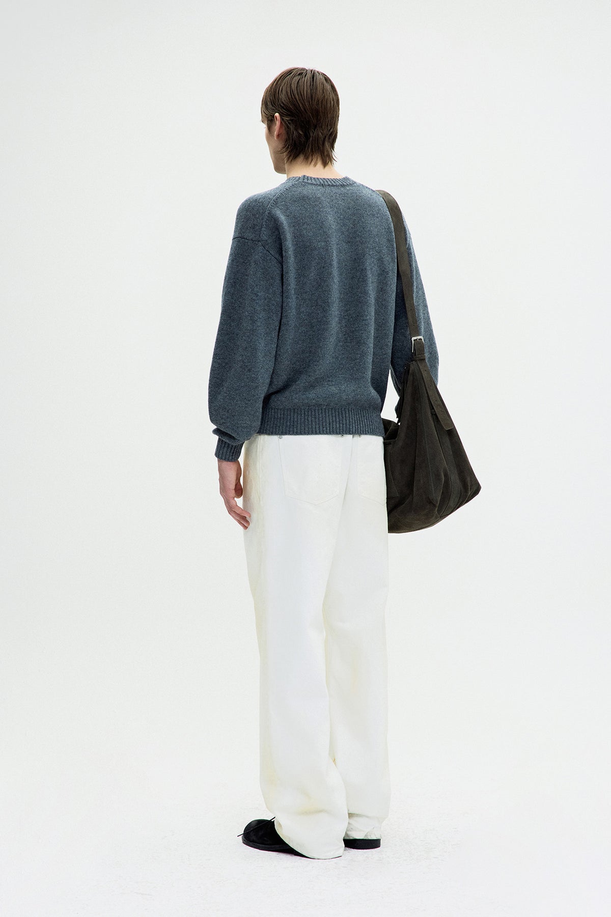 Coor - Wool Cropped Crewneck Sweater (Melange Gray) product image 4 | TRAB K-Fashion Australia