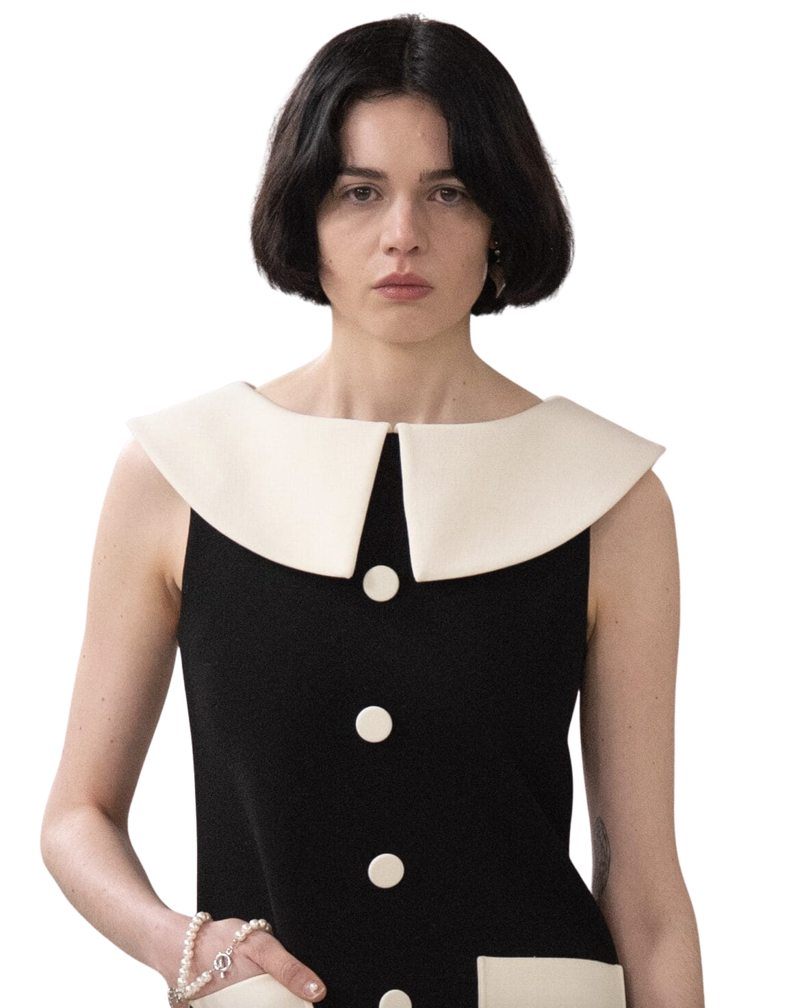 Kimhe Kim - Bi-Color Midi Dress (Black/Ivory) product image 4 | TRAB K-Fashion Australia
