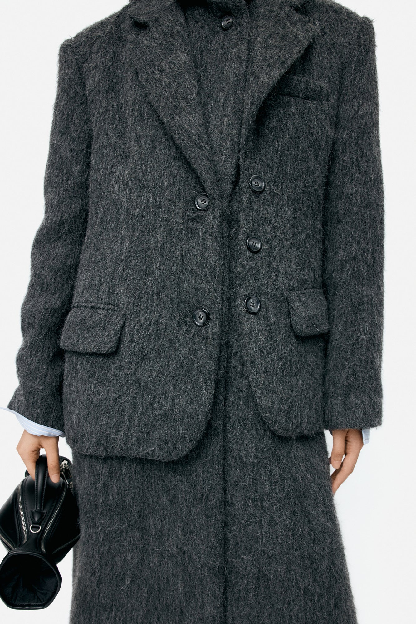 Andersson Bell - Blazer Layered Coat (Charcoal) product image 5 | TRAB K-Fashion Australia