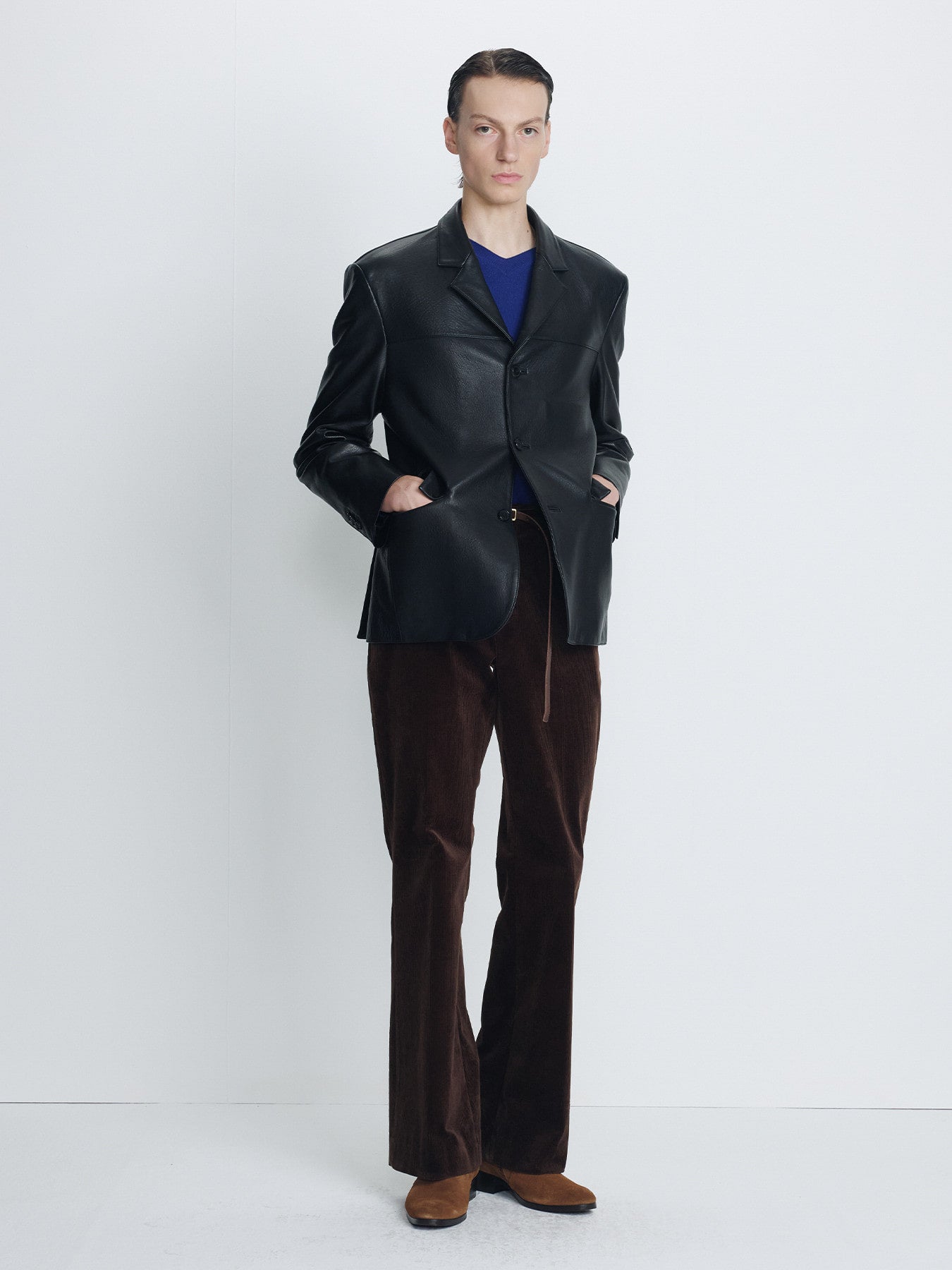 Tonywack - Vintage Lamb Leather Blazer Jacket (Black) product image 2 | TRAB K-Fashion Australia