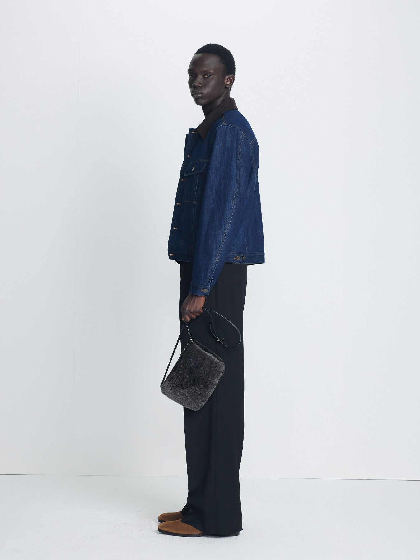 Tonywack - Cord-Collar Indigo Denim Trucker (Rinsed Indigo) product image 2 | TRAB K-Fashion Australia