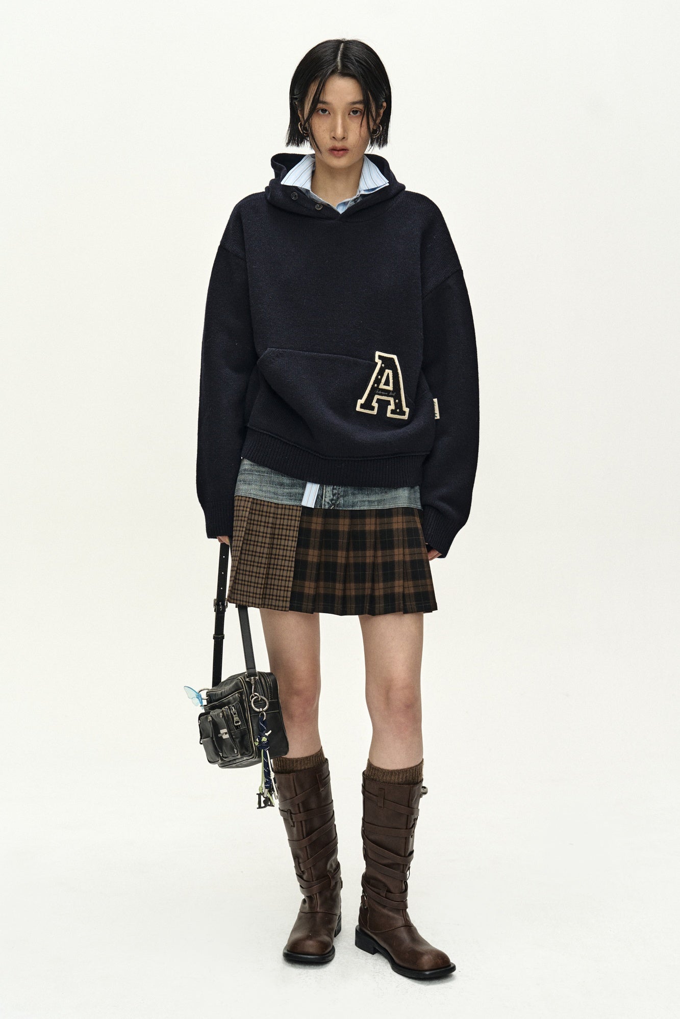 Andersson Bell - Double Belt Printed Mini Skirt (blue) (Blue) product image 7 | TRAB K-Fashion Australia