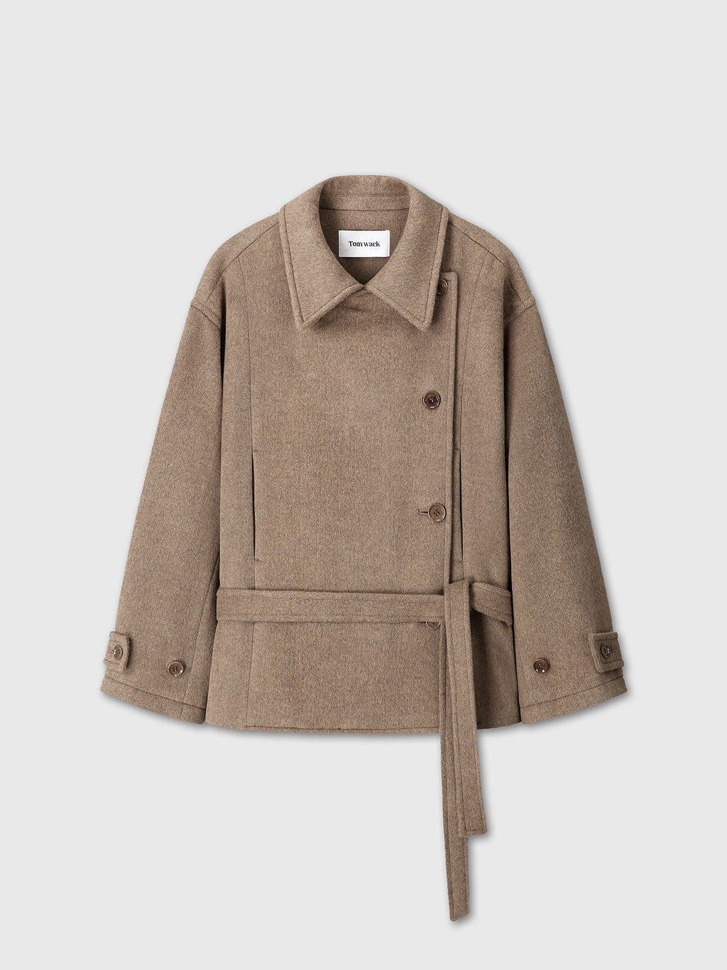 Tonywack - Wool Asymmetrical Short Coat (Olive Brown) product image 9 | TRAB K-Fashion Australia