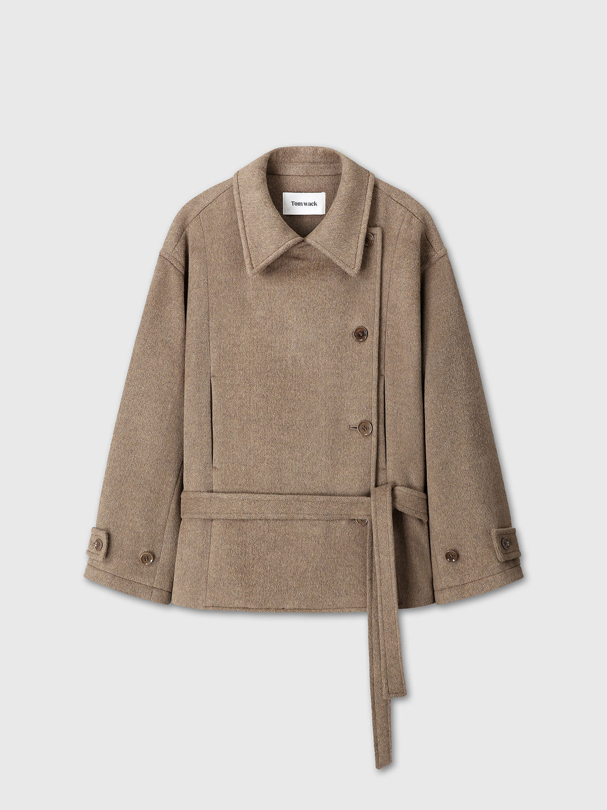 Tonywack - Wool Asymmetrical Short Coat (Olive Brown) product image 9 | TRAB K-Fashion Australia