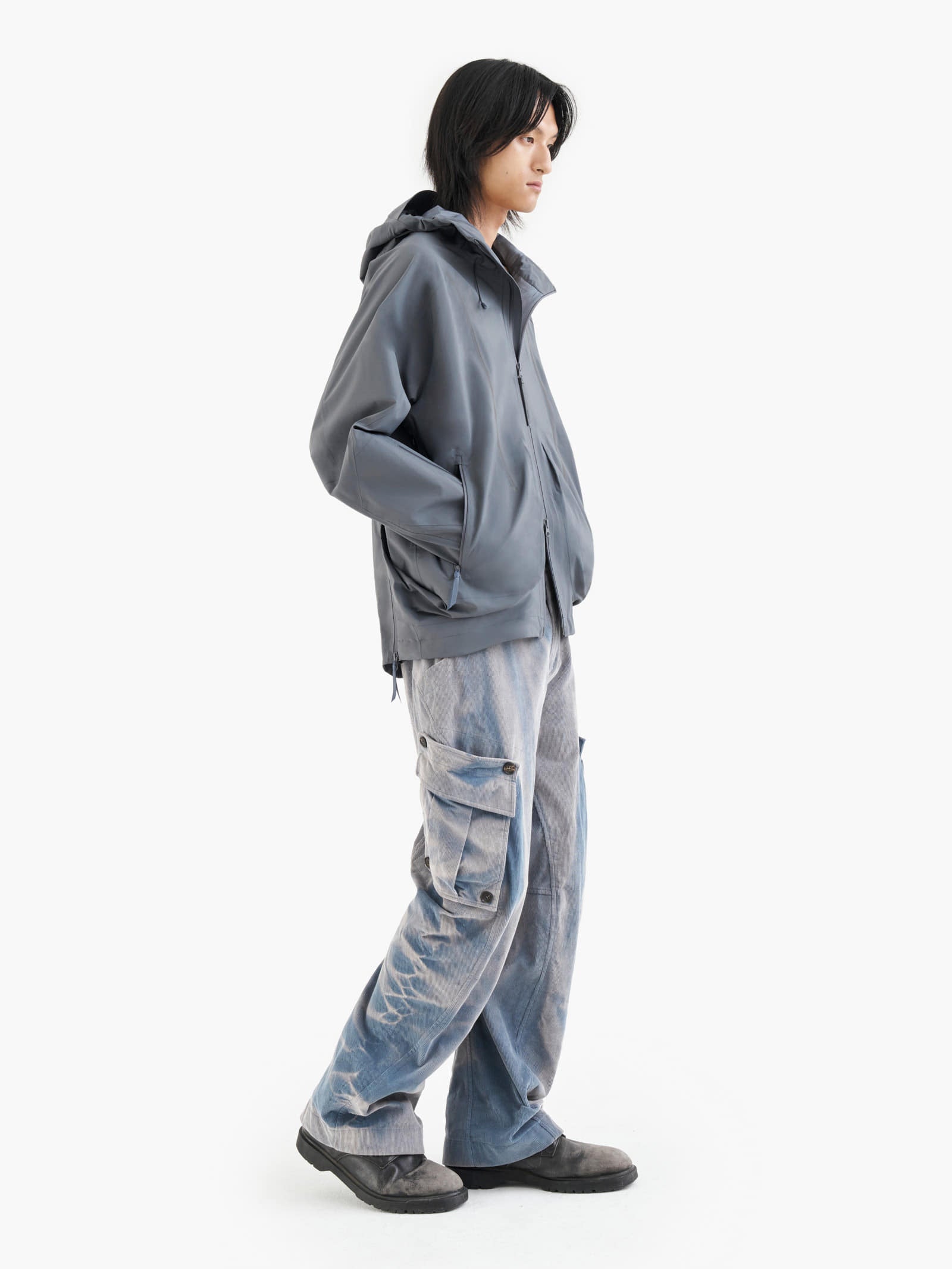 Jiyong Kim - Gore-Tex Draped Windbreaker (Grey) product image 2 | TRAB K-Fashion Australia