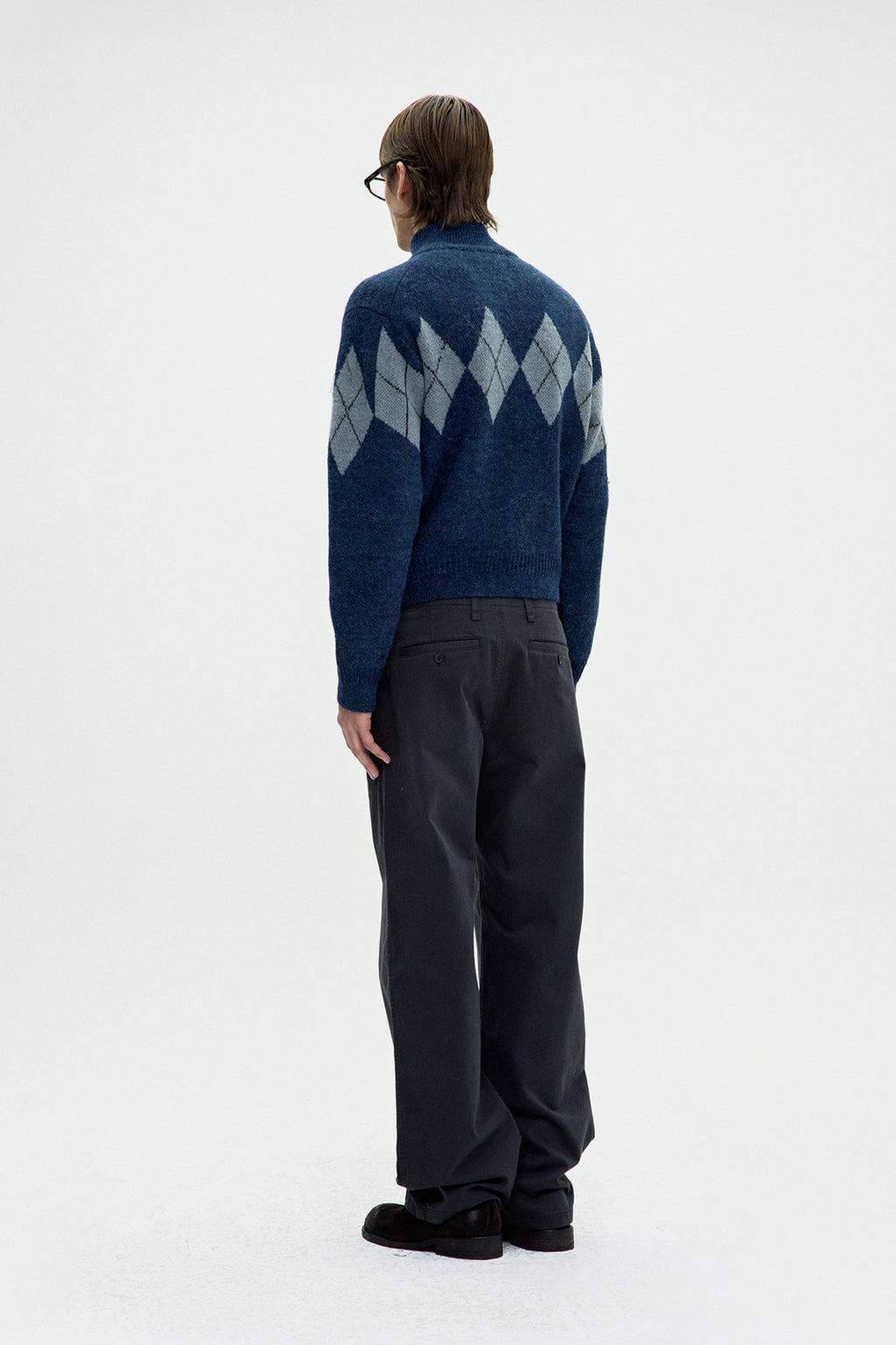 Coor - Inside Out Argyle Zip-Up (Melange Blue) product image 4 | TRAB K-Fashion Australia