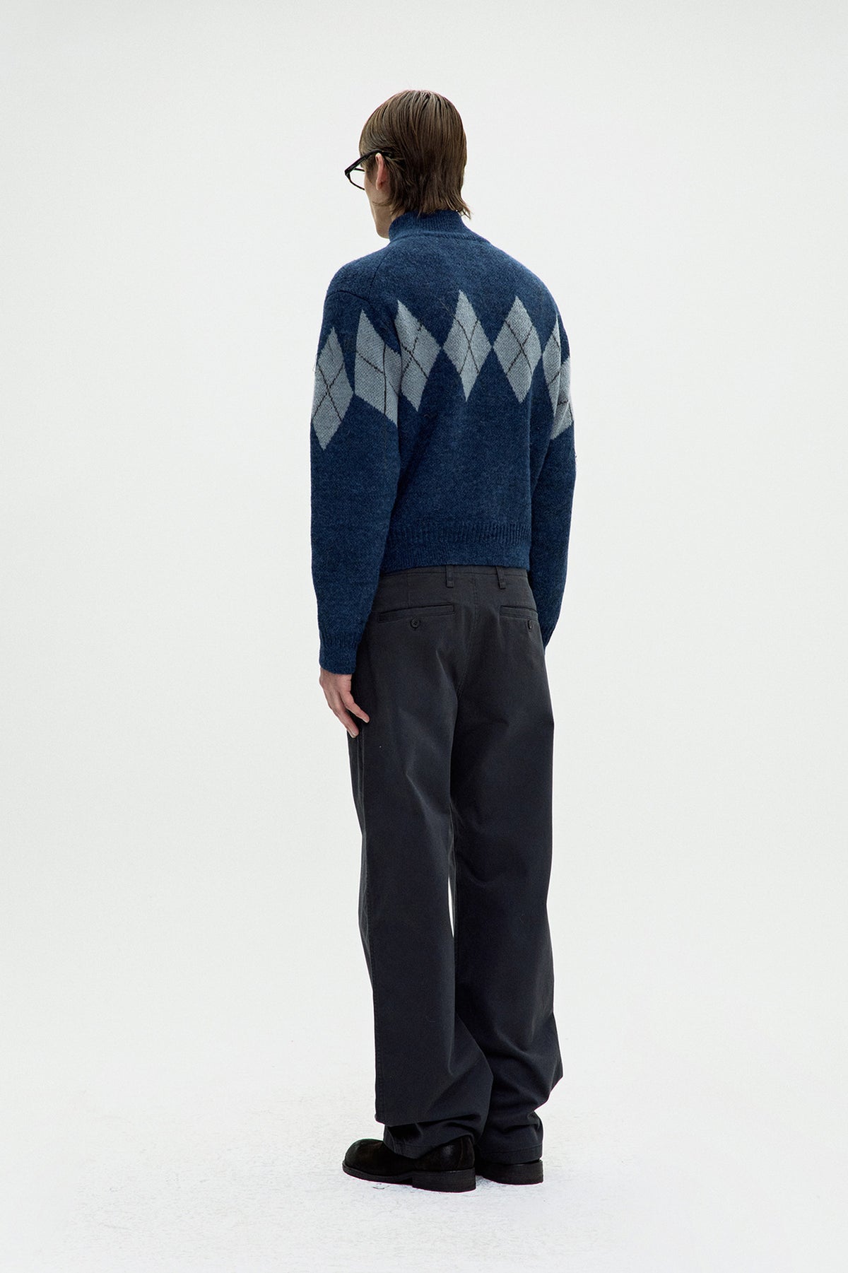 Coor - Inside Out Argyle Zip-Up (Melange Blue) product image 4 | TRAB K-Fashion Australia
