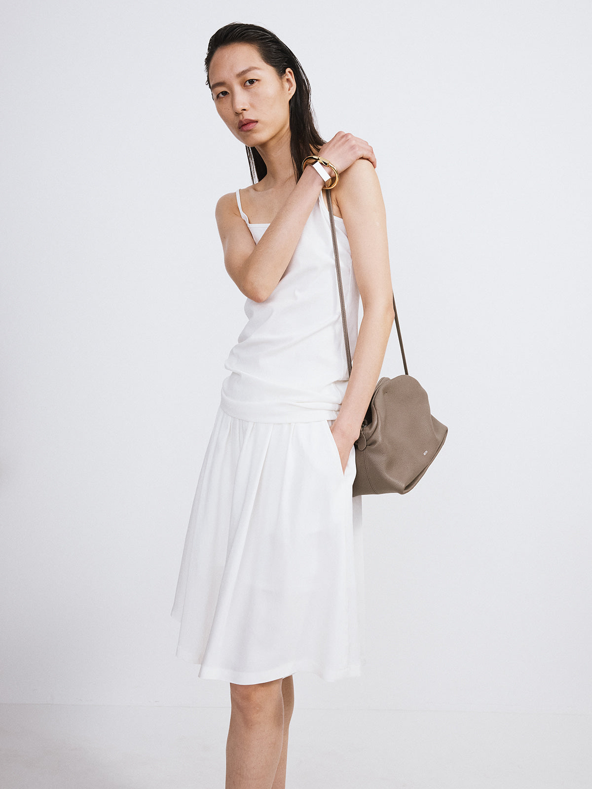 Recto - Slim Fit Long Top (Off White) product image 3 | TRAB K-Fashion Australia
