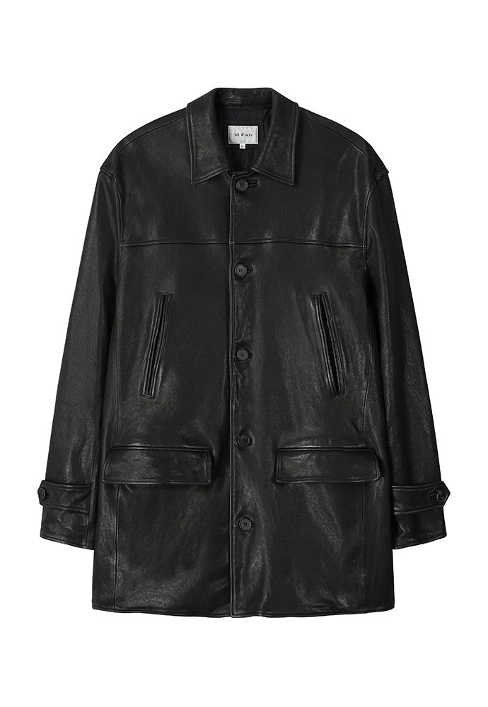 Art if acts - Washed Lambskin Vegetable Car Coat (Black) product image 7 | TRAB K-Fashion Australia