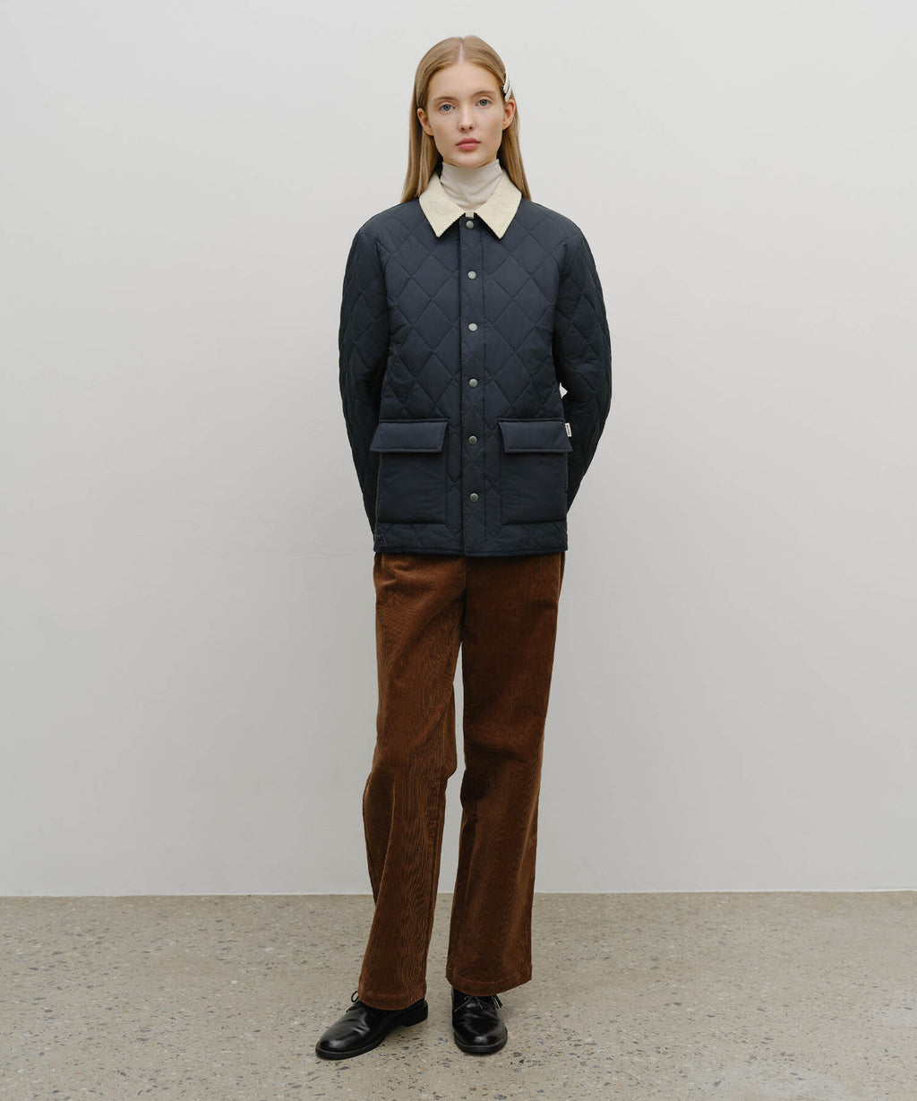Marithe & Francois Girbaud - Corduroy Collar Quilted Jacket (Navy) product image 5 | TRAB K-Fashion Australia