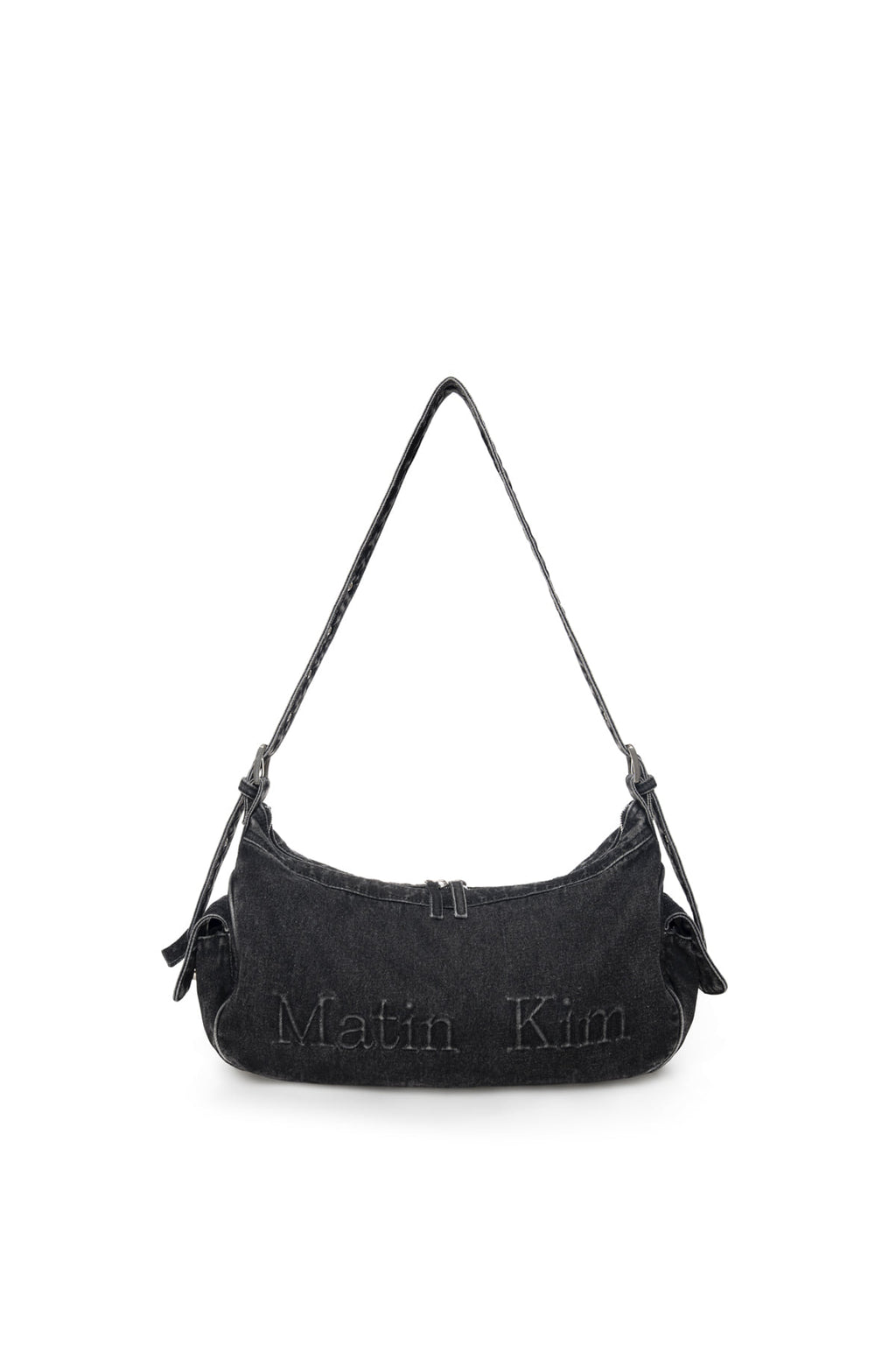 Matin Kim - Matin Dust Denim Side Pocket Bag (Black) product image 1 | TRAB K-Fashion Australia