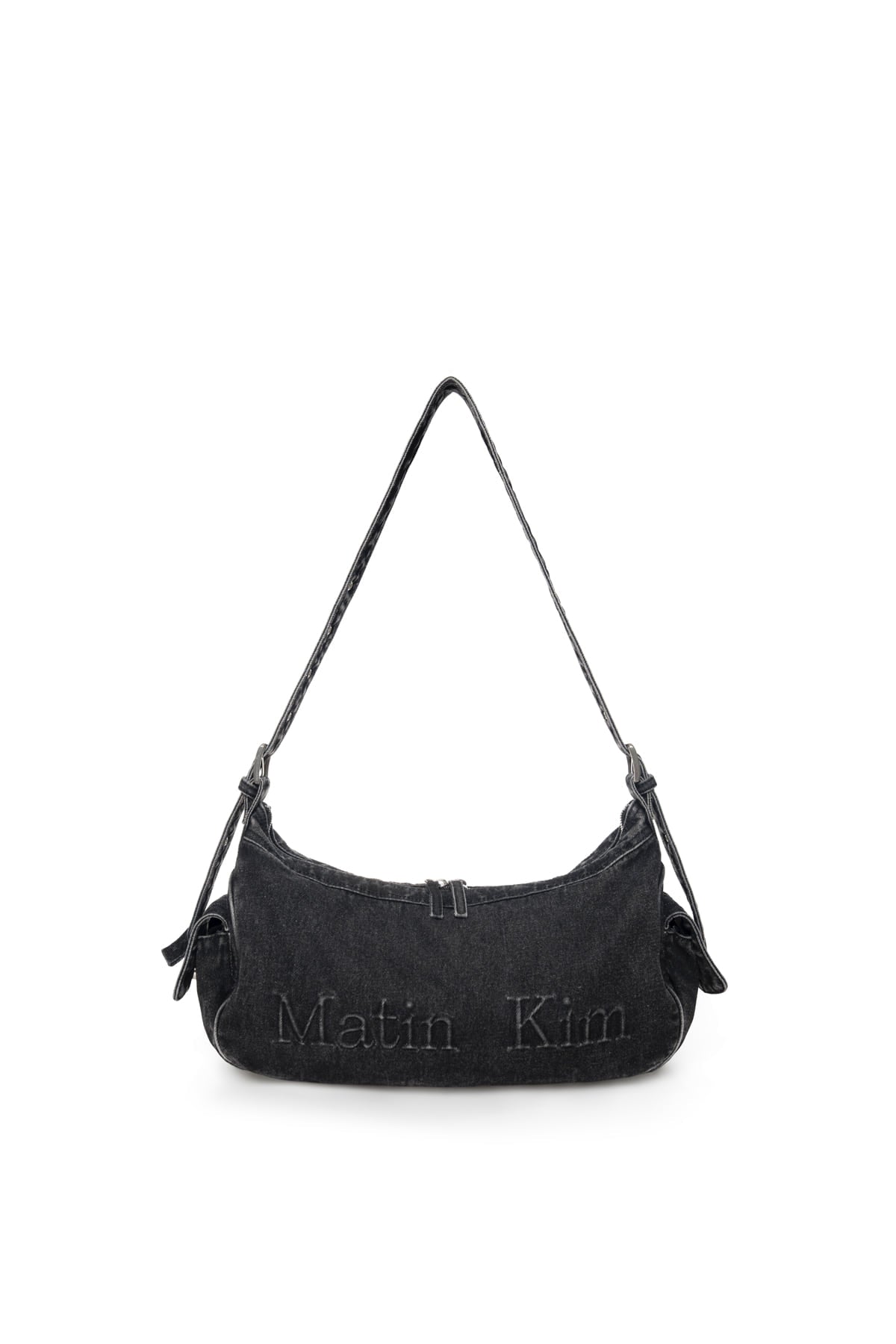 Matin Kim - Matin Dust Denim Side Pocket Bag (Black) product image 1 | TRAB K-Fashion Australia