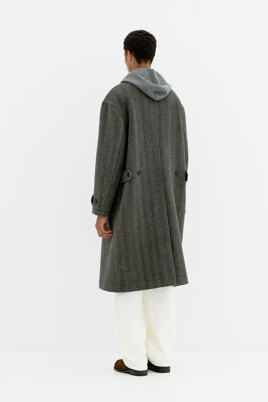 Coor - Classy Herringbone Twill Heavy Coat (Melange Brown) product image 4 | TRAB K-Fashion Australia