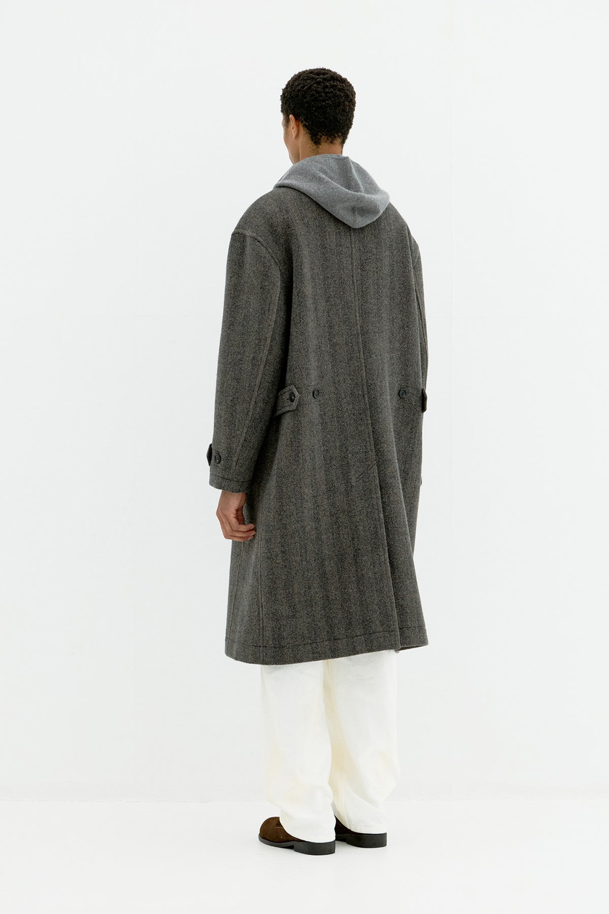 Coor - Classy Herringbone Twill Heavy Coat (Melange Brown) product image 4 | TRAB K-Fashion Australia
