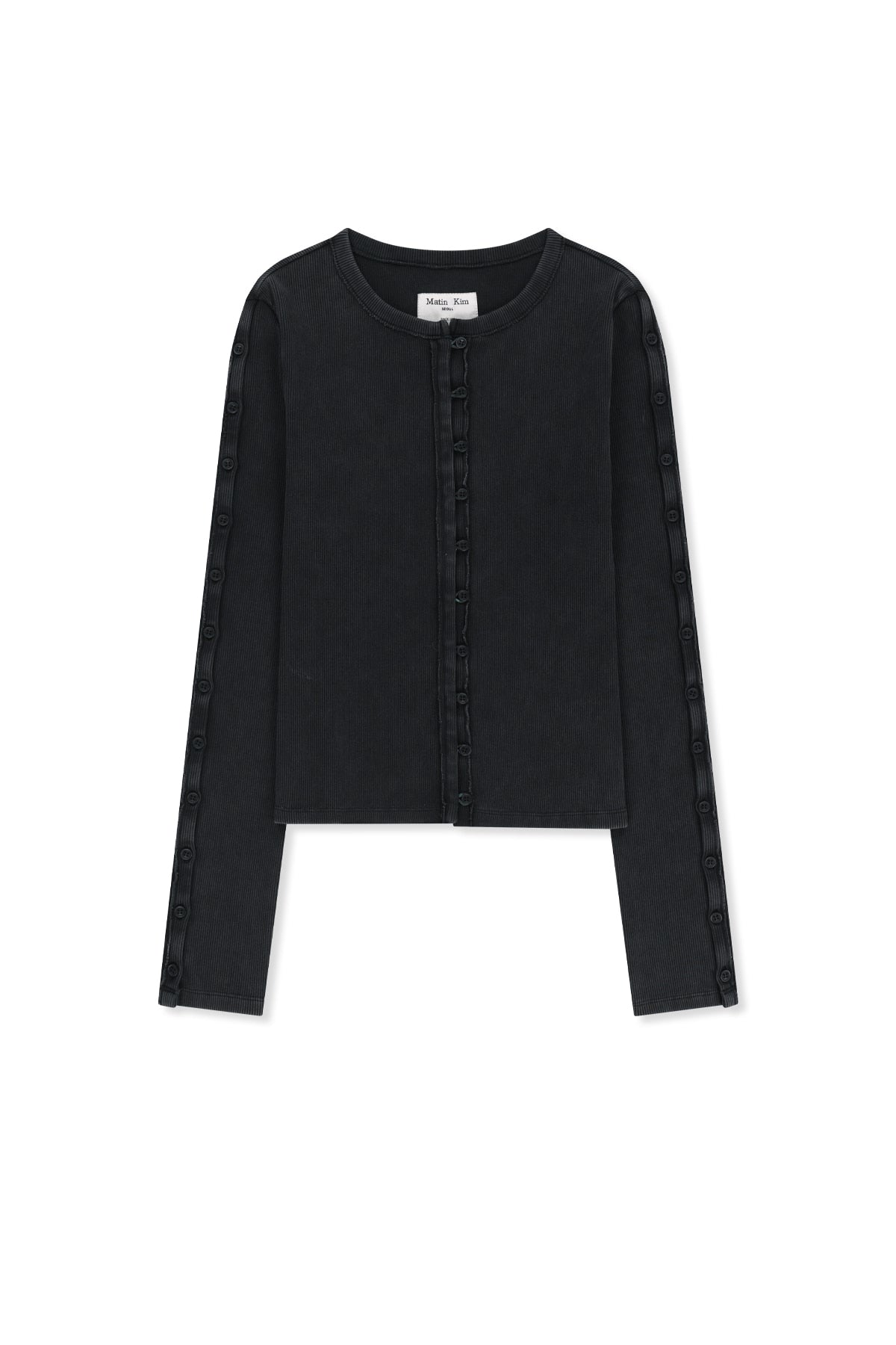 Matin Kim - Washed Rib Button Detail Top (Charcoal) product image 14 | TRAB K-Fashion Australia