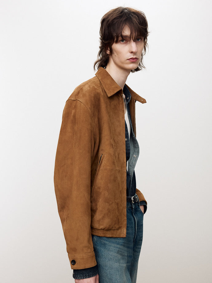 Tonywack - Goat Suede Blouson Jacket (Camel) product image 1 | TRAB K-Fashion Australia