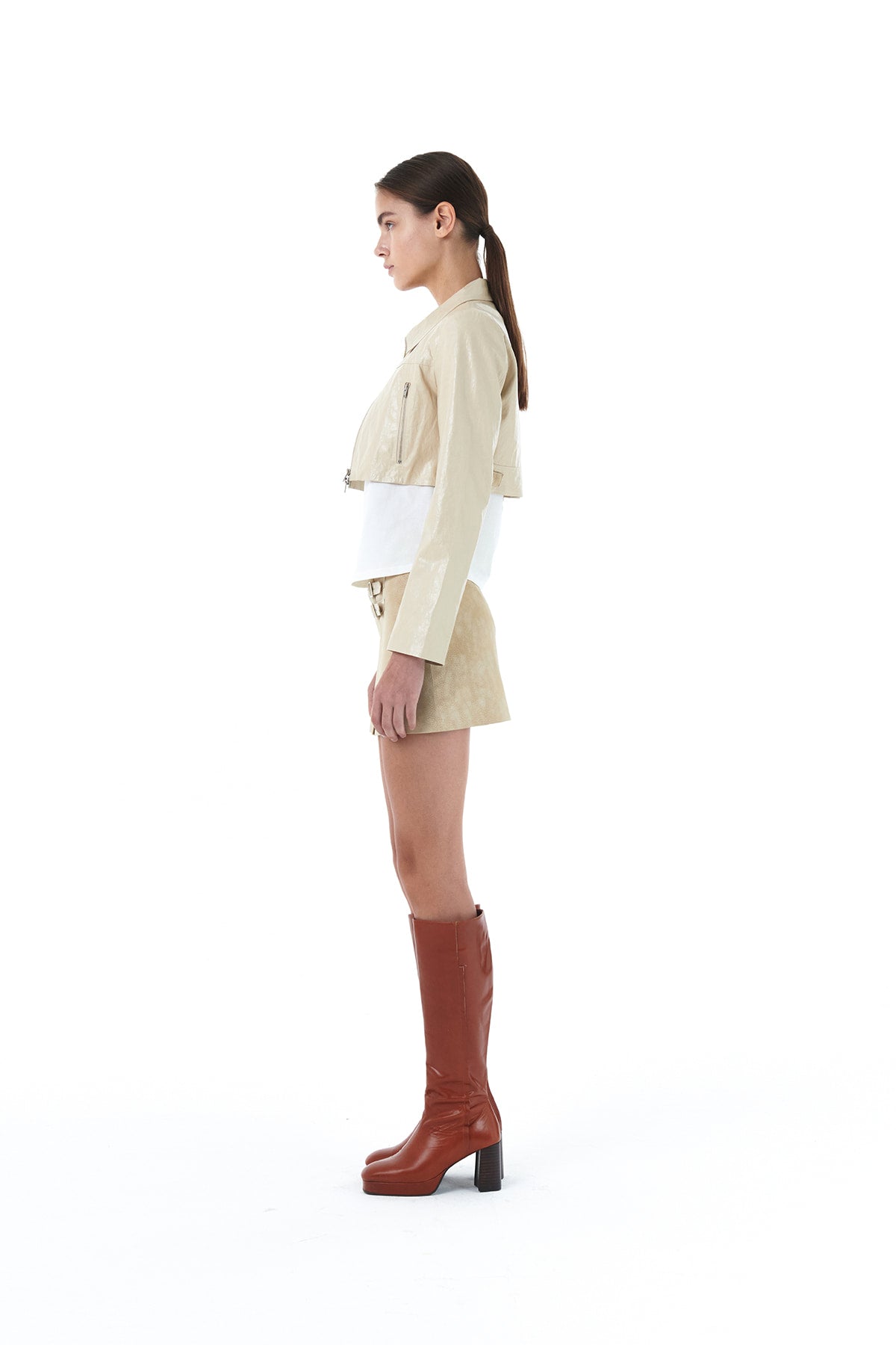 Matin Kim - Buckle Mini Skirt (Beige) product image 6 | TRAB K-Fashion Australia