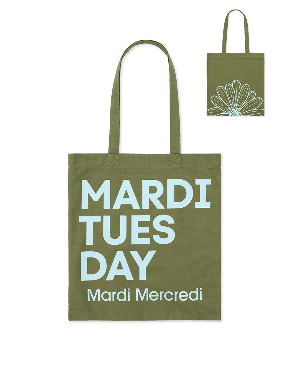 Mardi Mercredi - Canvas Bag Flower Du Mardi (Olive Sky) product image 1 | TRAB K-Fashion Australia