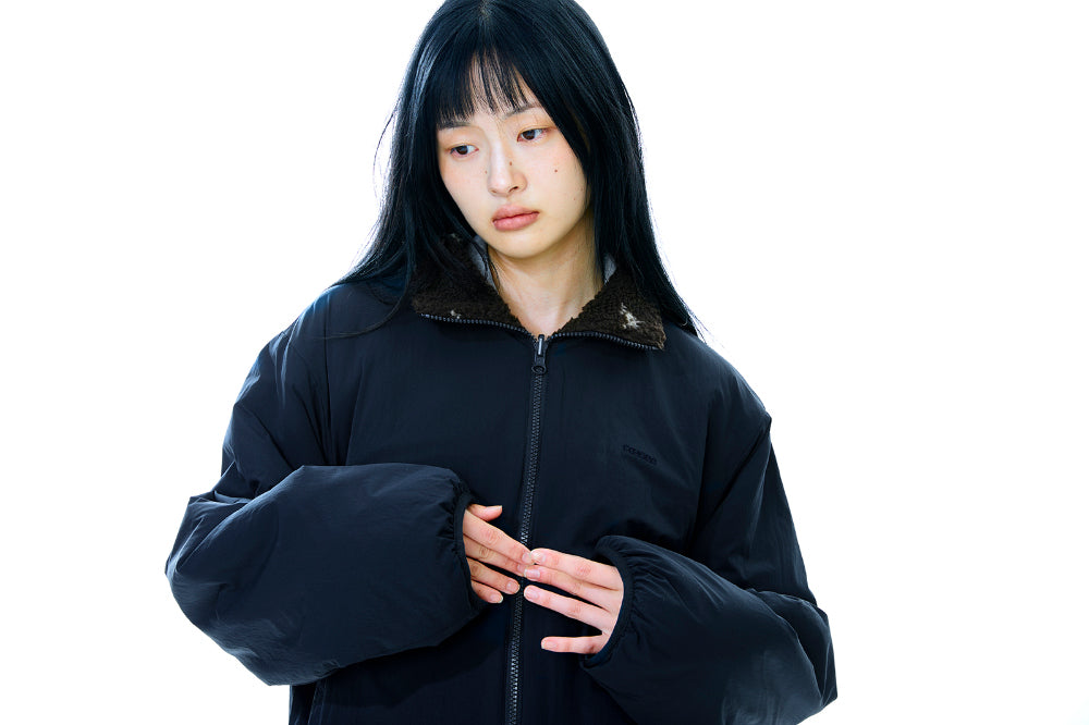 Coyseio - Petal Reversible Fleece Jacket (Brown) product image 6 | TRAB K-Fashion Australia