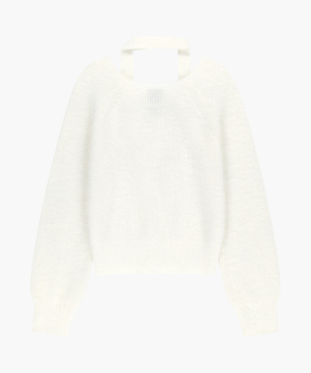 Marithe & Francois Girbaud - Premium Micro Classic Logo Angora Muffler Set Crop Knit (Ivory) product image 6 | TRAB K-Fashion Australia