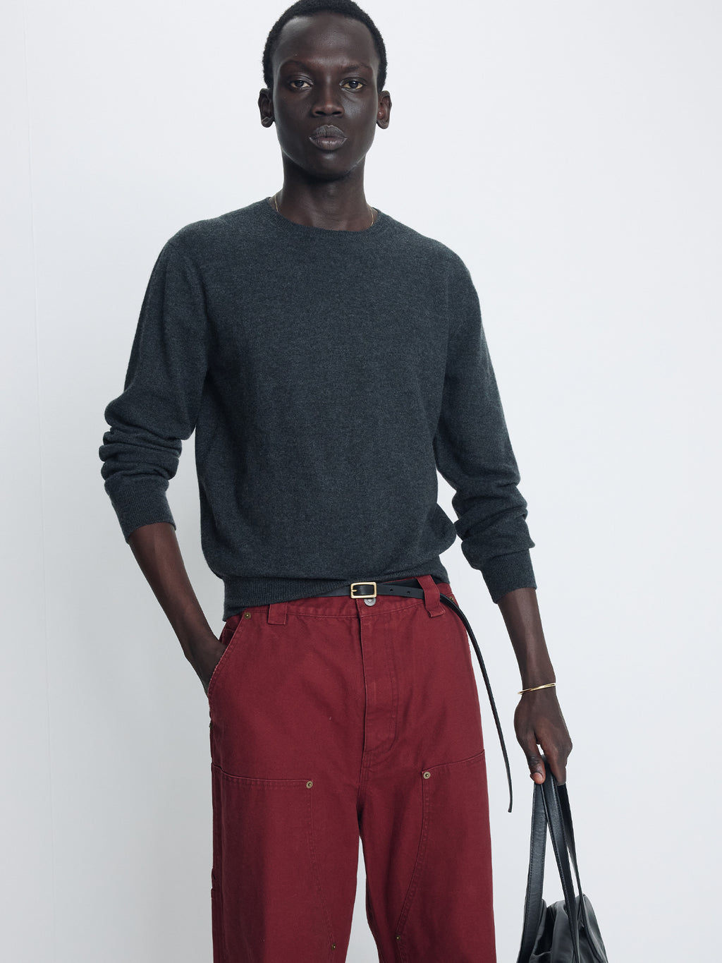 Tonywack - Super Fine Merino Wool Crew-Neck Knit (Charcoal) product image 4 | TRAB K-Fashion Australia