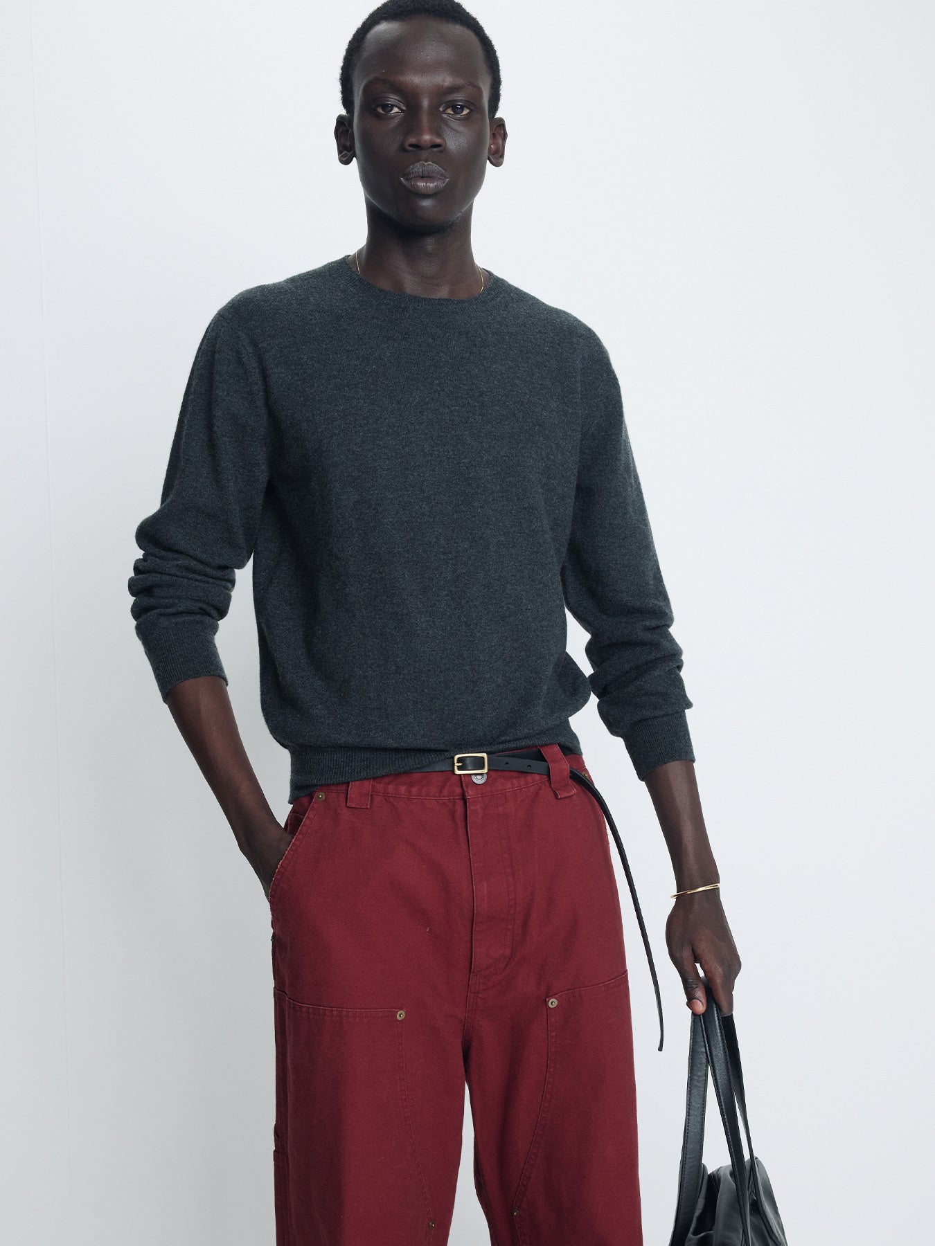 Tonywack - Super Fine Merino Wool Crew-Neck Knit (Charcoal) product image 4 | TRAB K-Fashion Australia