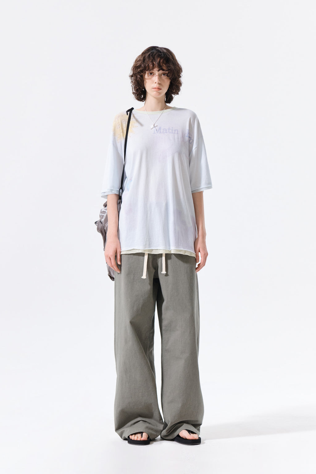 Matin Kim - Sketch Graffiti Over Fit Top (Light Blue) product image 8 | TRAB K-Fashion Australia