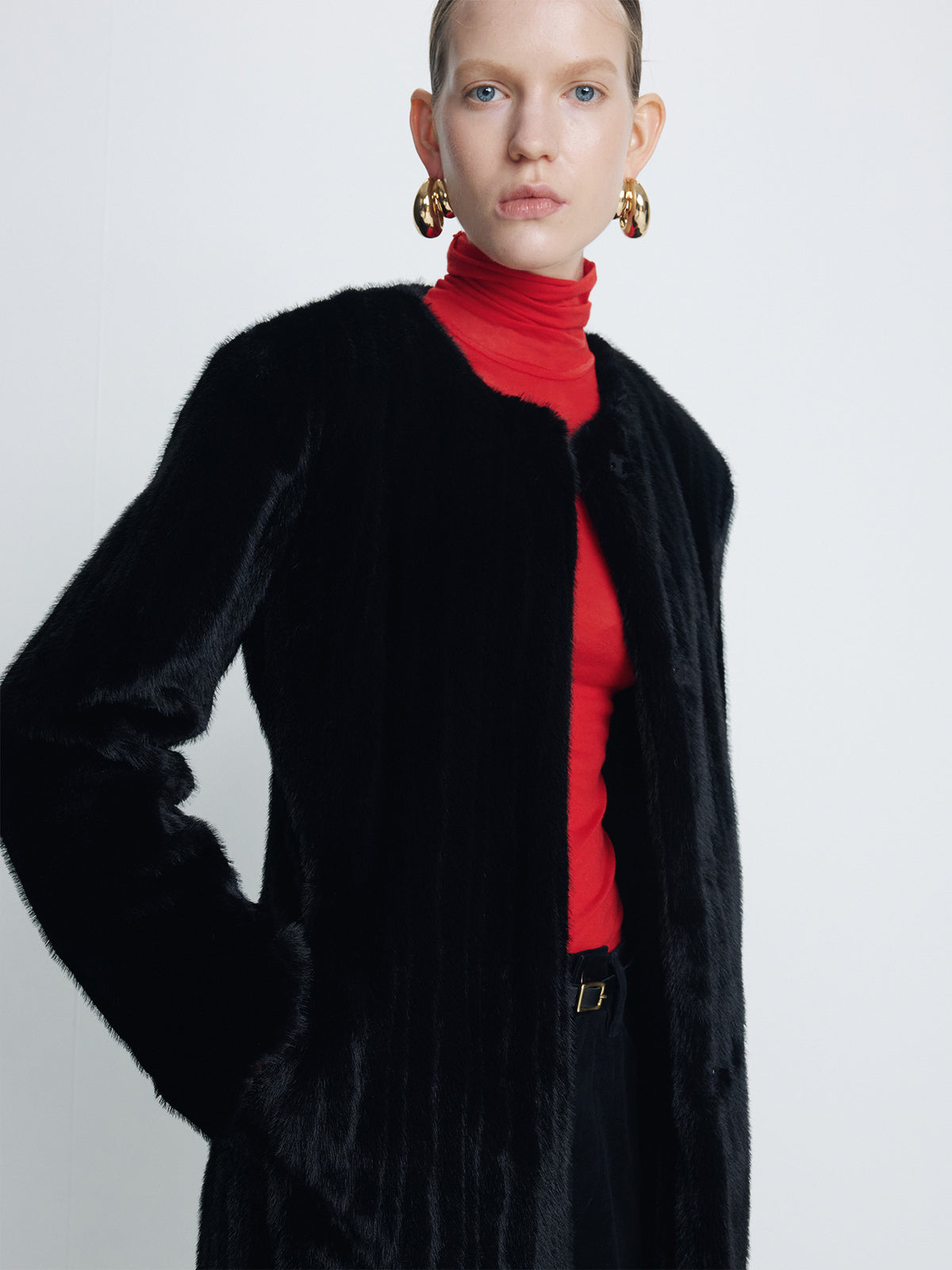 Tonywack - Faux Fur Long Coat (Black) product image 4 | TRAB K-Fashion Australia