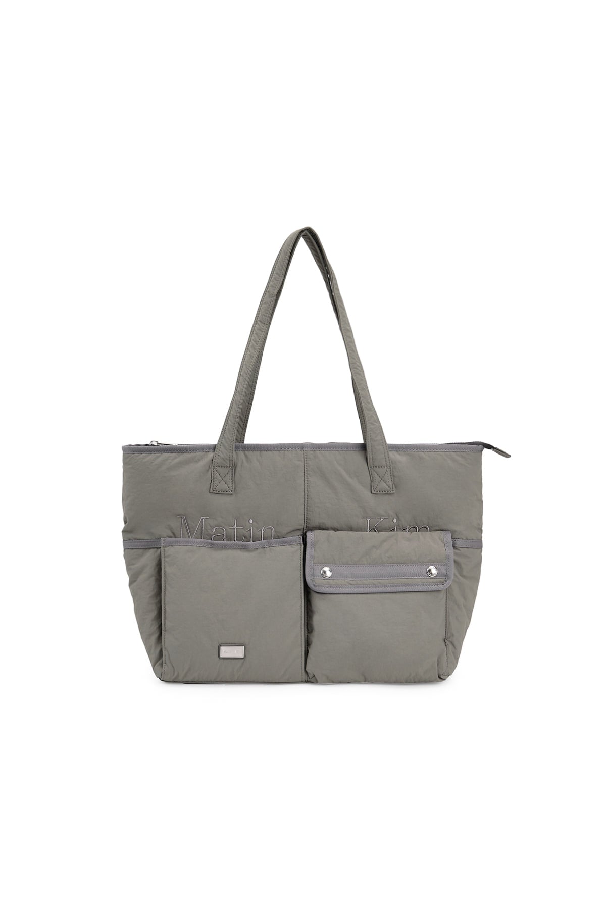 Matin Kim - Pocket Utility Nylon Big Shoulder Bag (Khaki) product image 1 | TRAB K-Fashion Australia