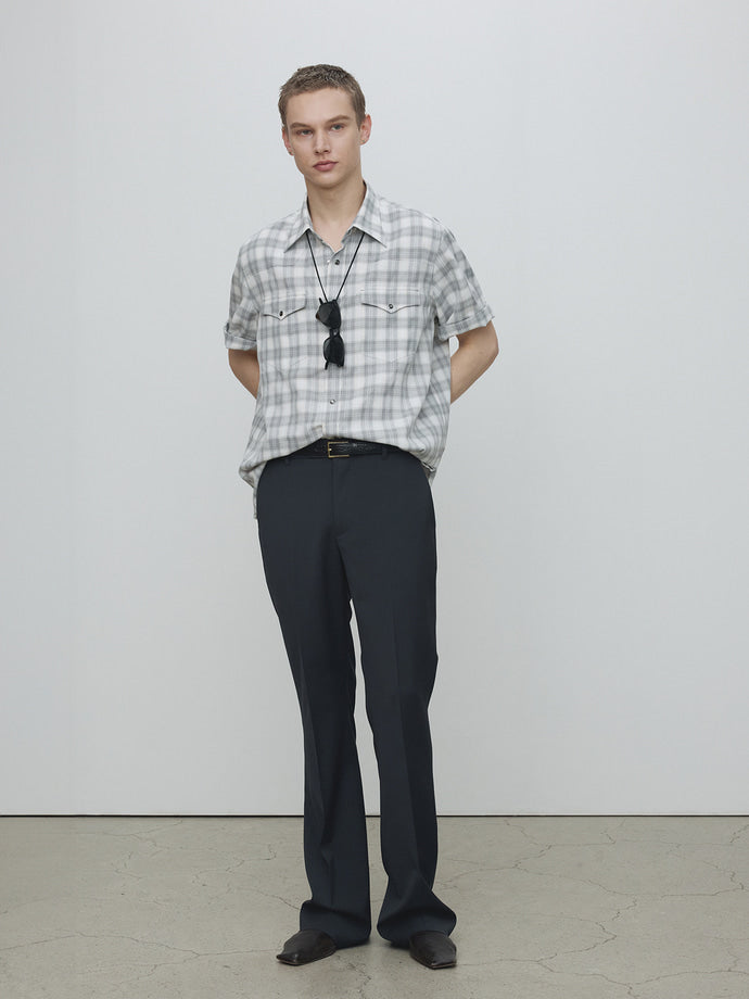 Tonywack - Light Wool Flared Trousers (Sea Serpent) product image 2 | TRAB K-Fashion Australia