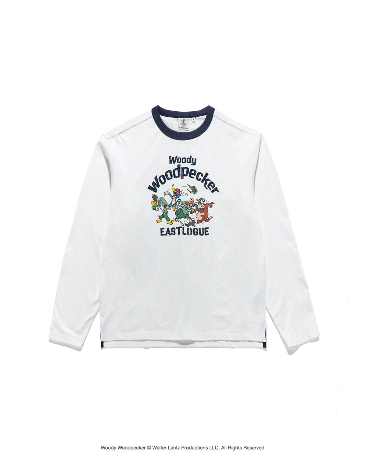 Eastlogue - Woody Friends Ringer L.s T-shirts (White & Navy) product image 1 | TRAB K-Fashion Australia