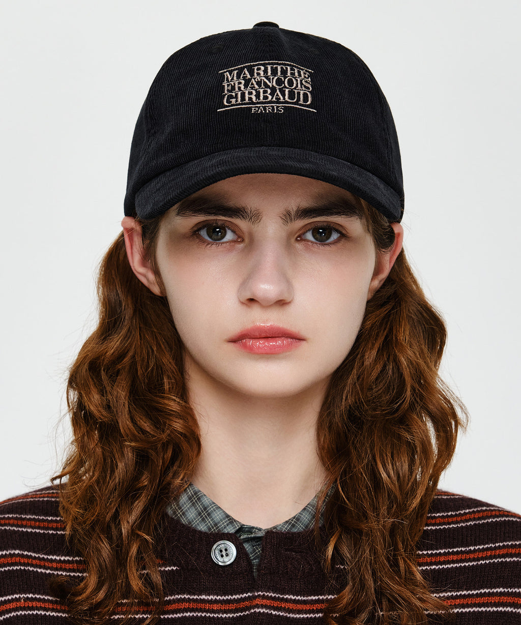 Marithe & Francois Girbaud - Corduroy Small Classic Logo Cap (Black) product image 5 | TRAB K-Fashion Australia