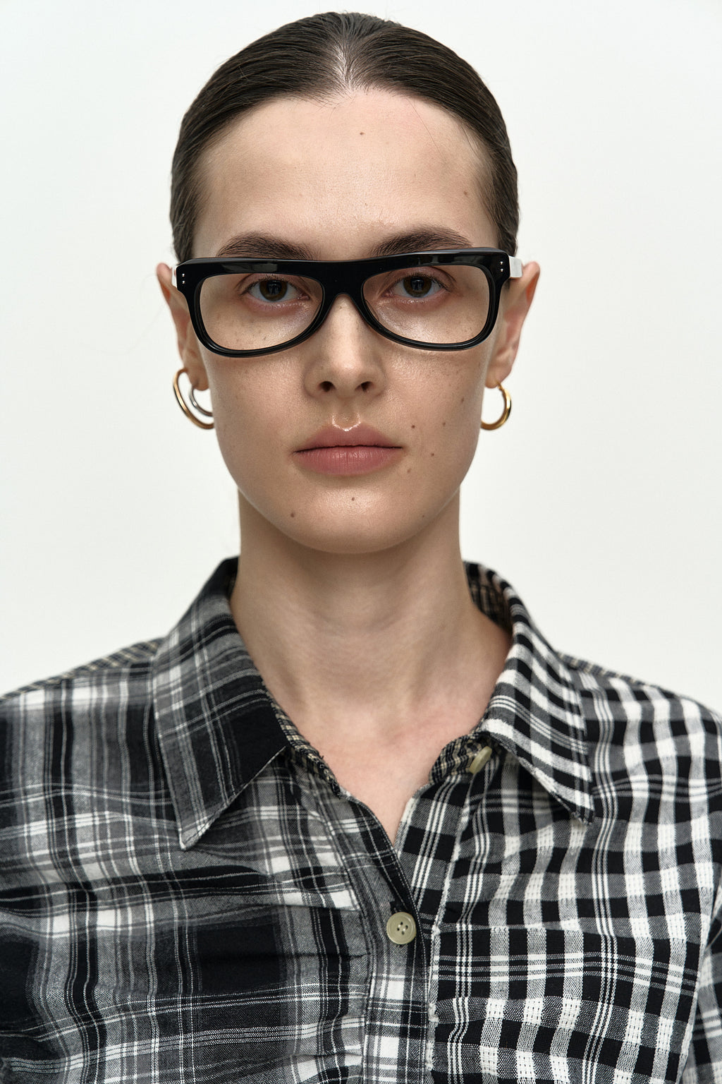 Andersson Bell - Shirred Check Shirt (Black) product image 5 | TRAB K-Fashion Australia