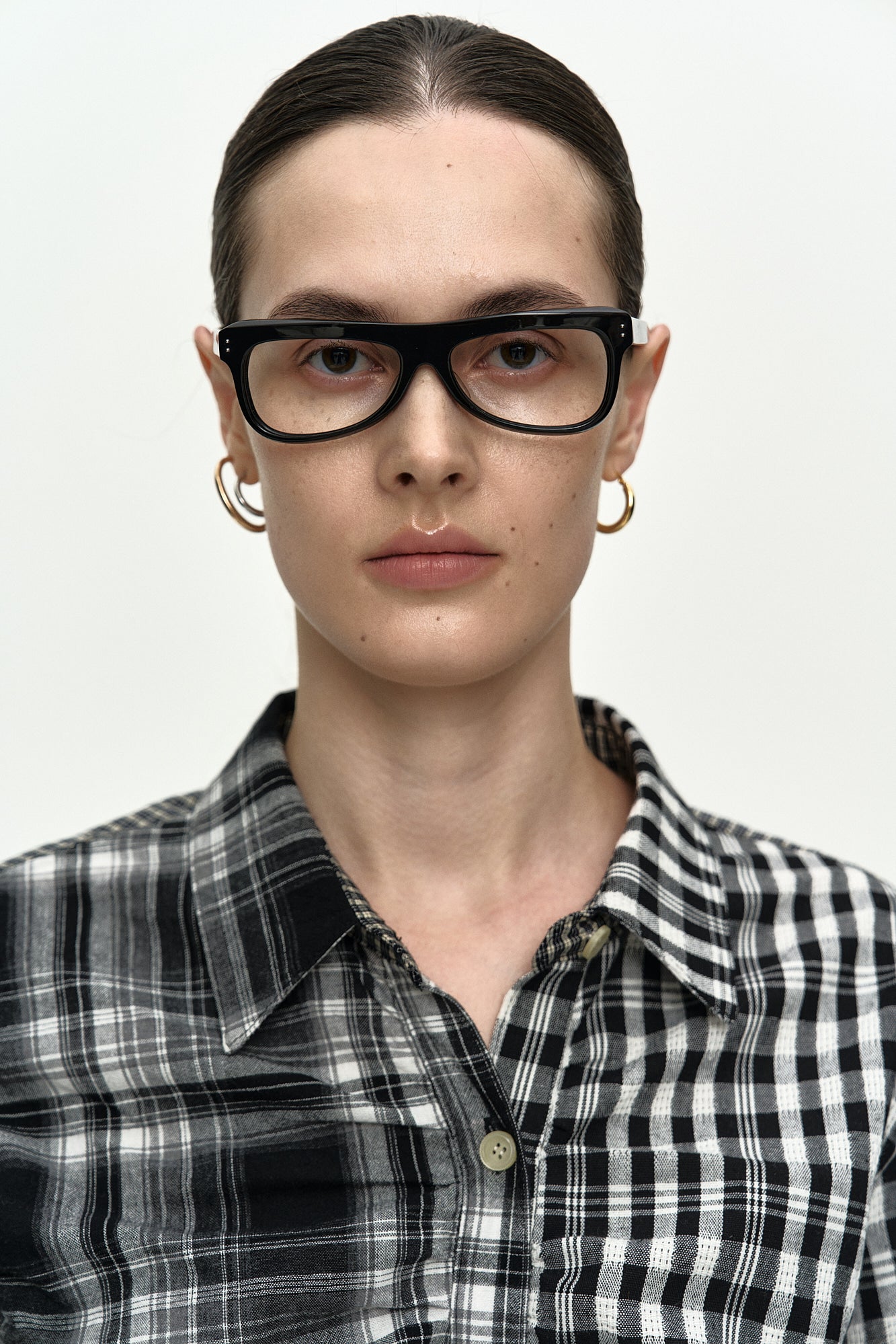 Andersson Bell - Shirred Check Shirt (Black) product image 5 | TRAB K-Fashion Australia