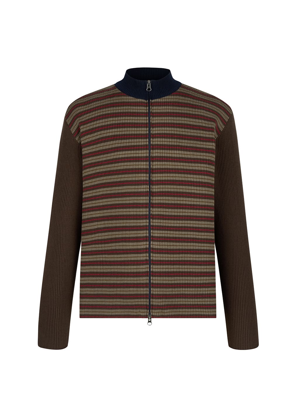 Amomento - stripe zip up cardigan (Brown) product image 6 | TRAB K-Fashion Australia