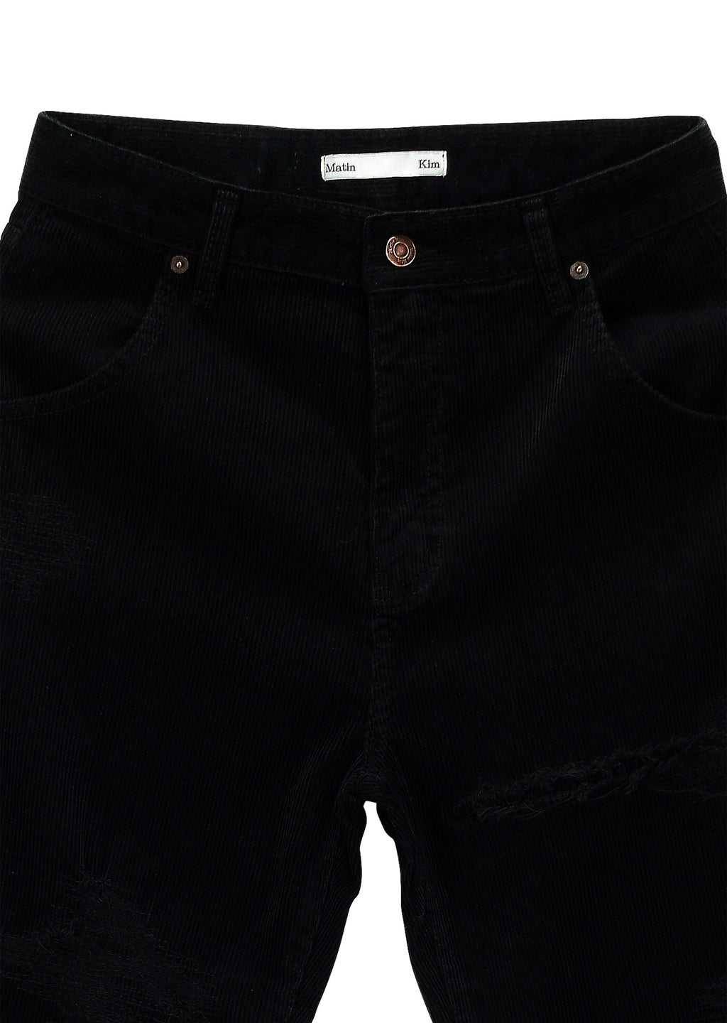 Matin Kim - Corduroy Damaged Pants (Black) product image 3 | TRAB K-Fashion Australia