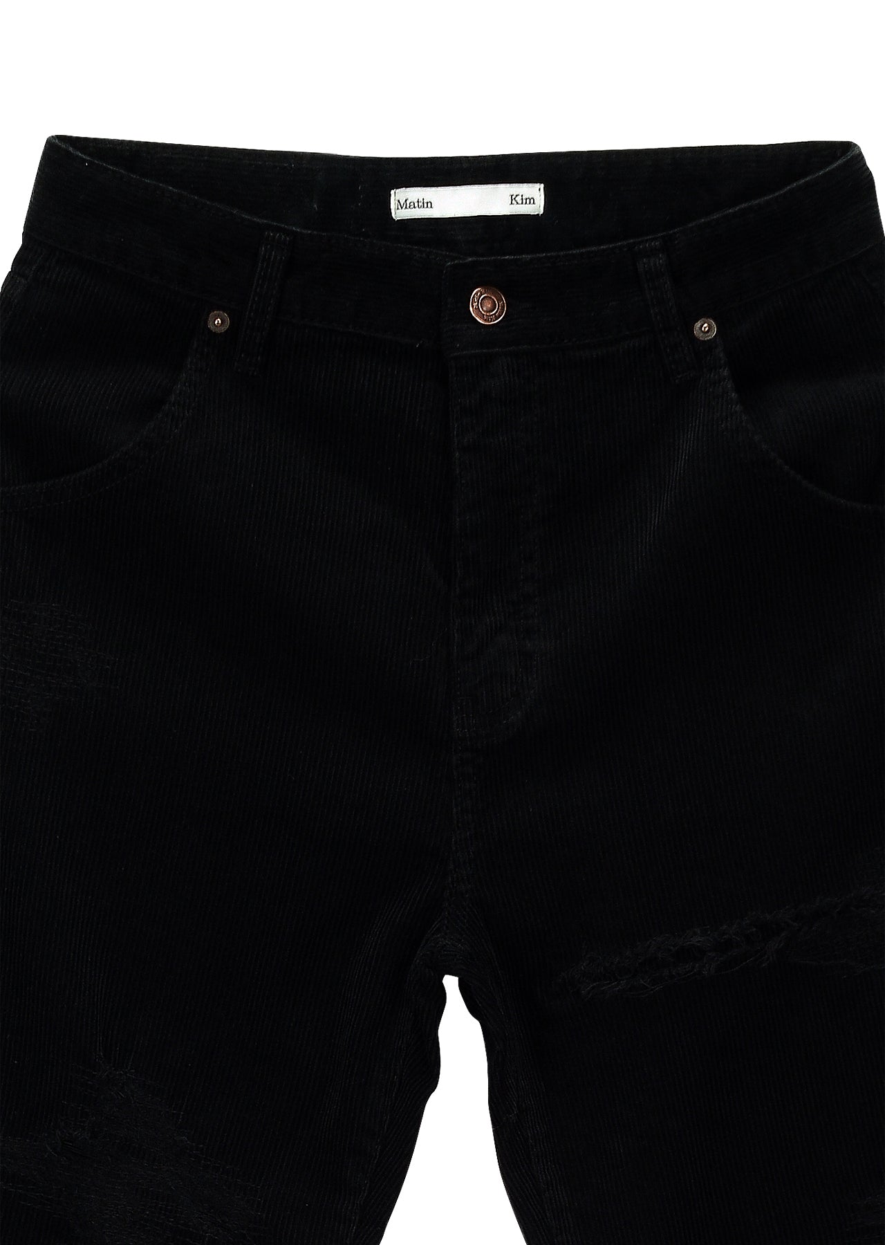 Matin Kim - Corduroy Damaged Pants (Black) product image 3 | TRAB K-Fashion Australia