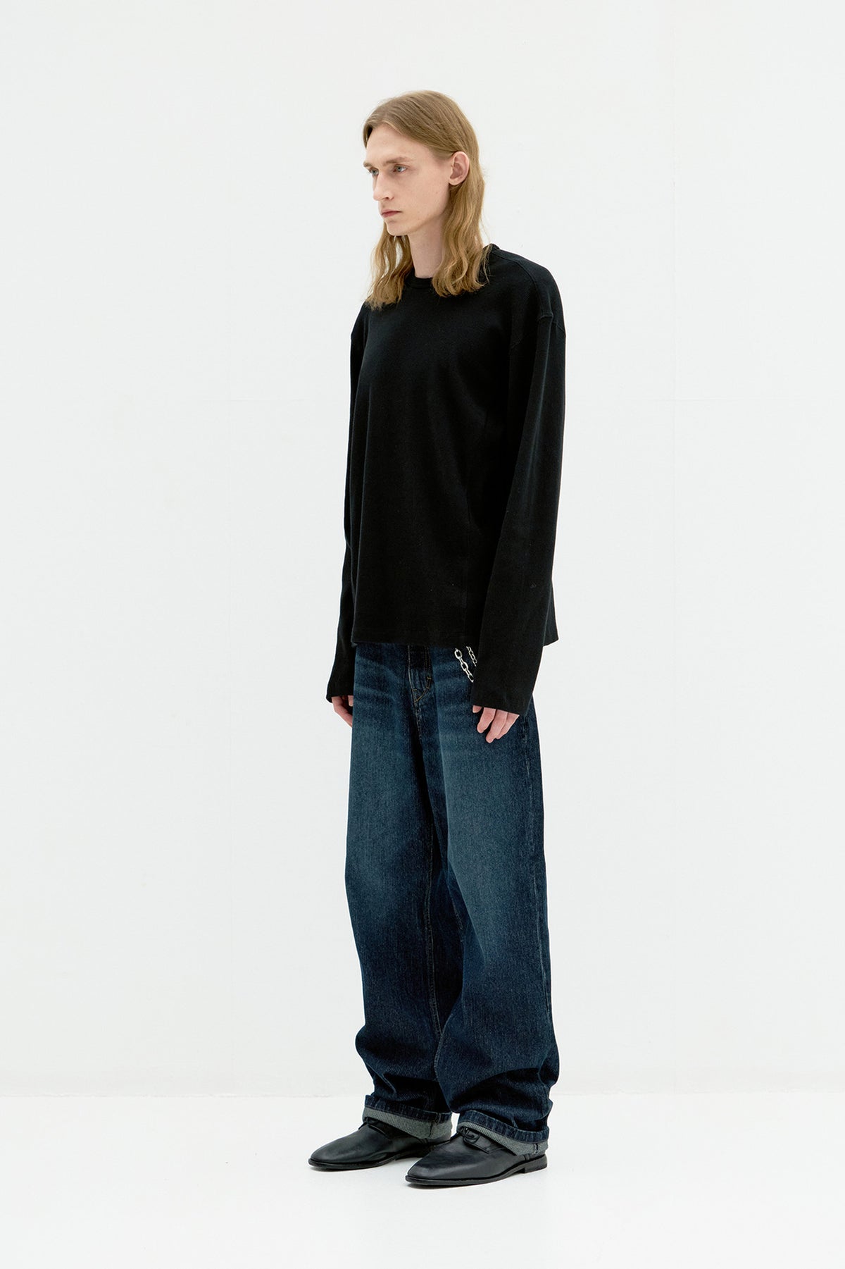 Coor - Regular Fit Waffle Long Sleeve (Black) product image 3 | TRAB K-Fashion Australia