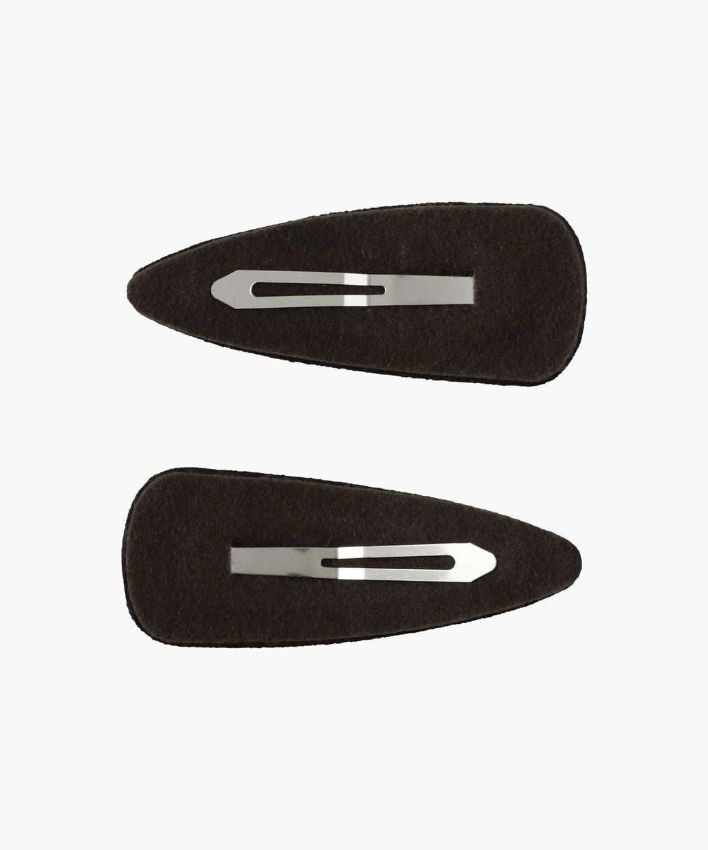 Marithe & Francois Girbaud - Circle Logo Suede Hair Pin 2pack (Brown) product image 2 | TRAB K-Fashion Australia