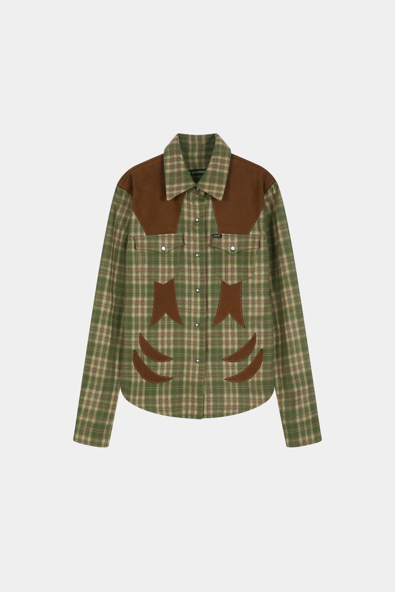 Andersson Bell - Checkered Western Patched Shirt (green) (Green) product image 8 | TRAB K-Fashion Australia