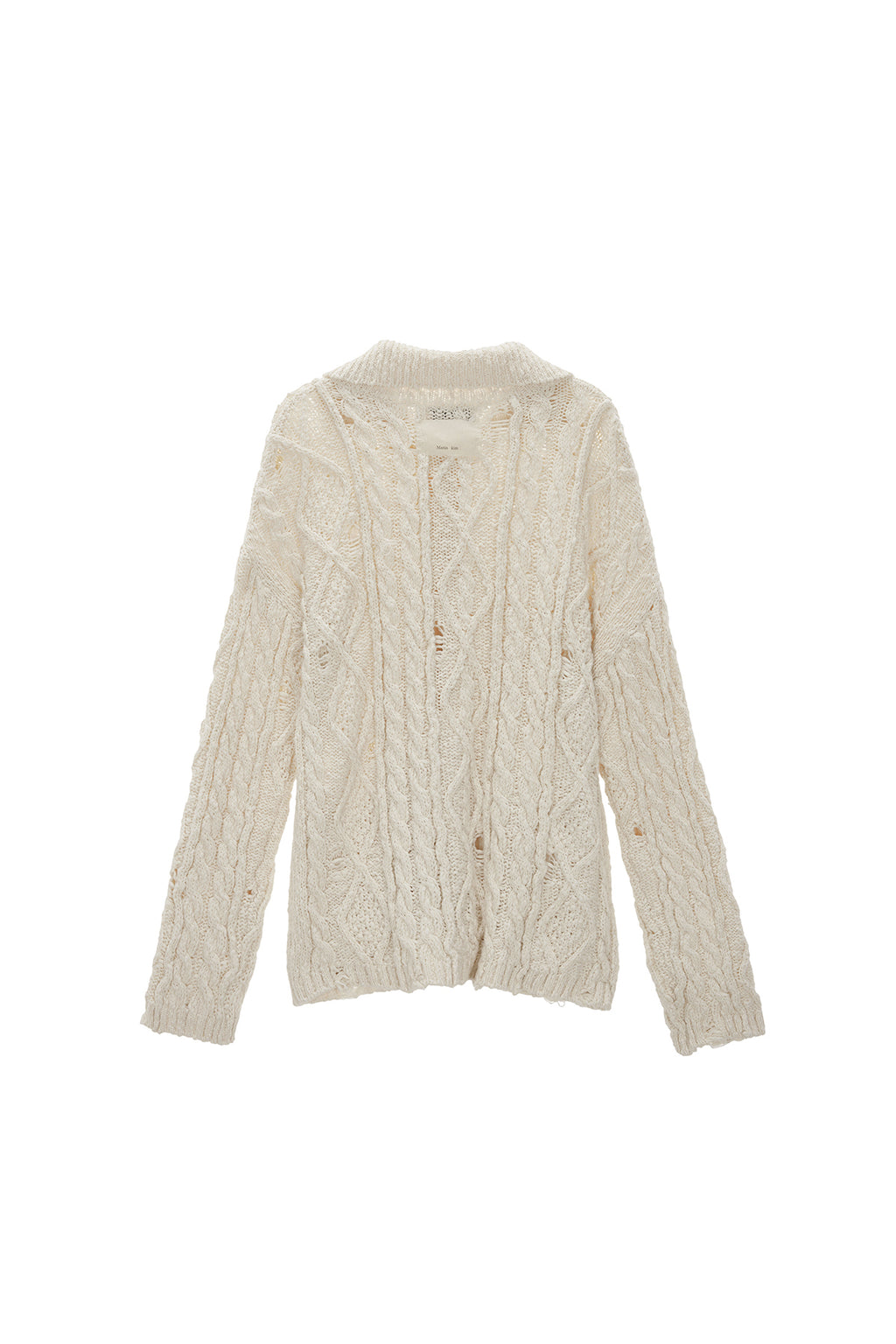 Matin Kim - Damage Cable Cardigan (Ivory) product image 2 | TRAB K-Fashion Australia