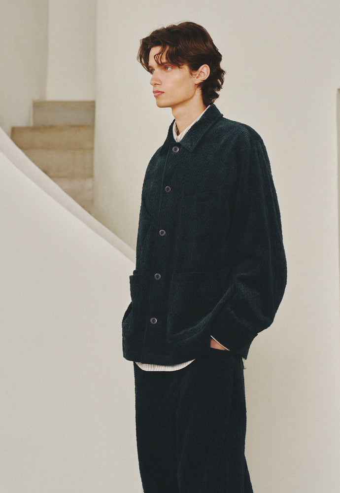 Art if acts - Corduroy French Work Jacket (Black Opal) product image 4 | TRAB K-Fashion Australia